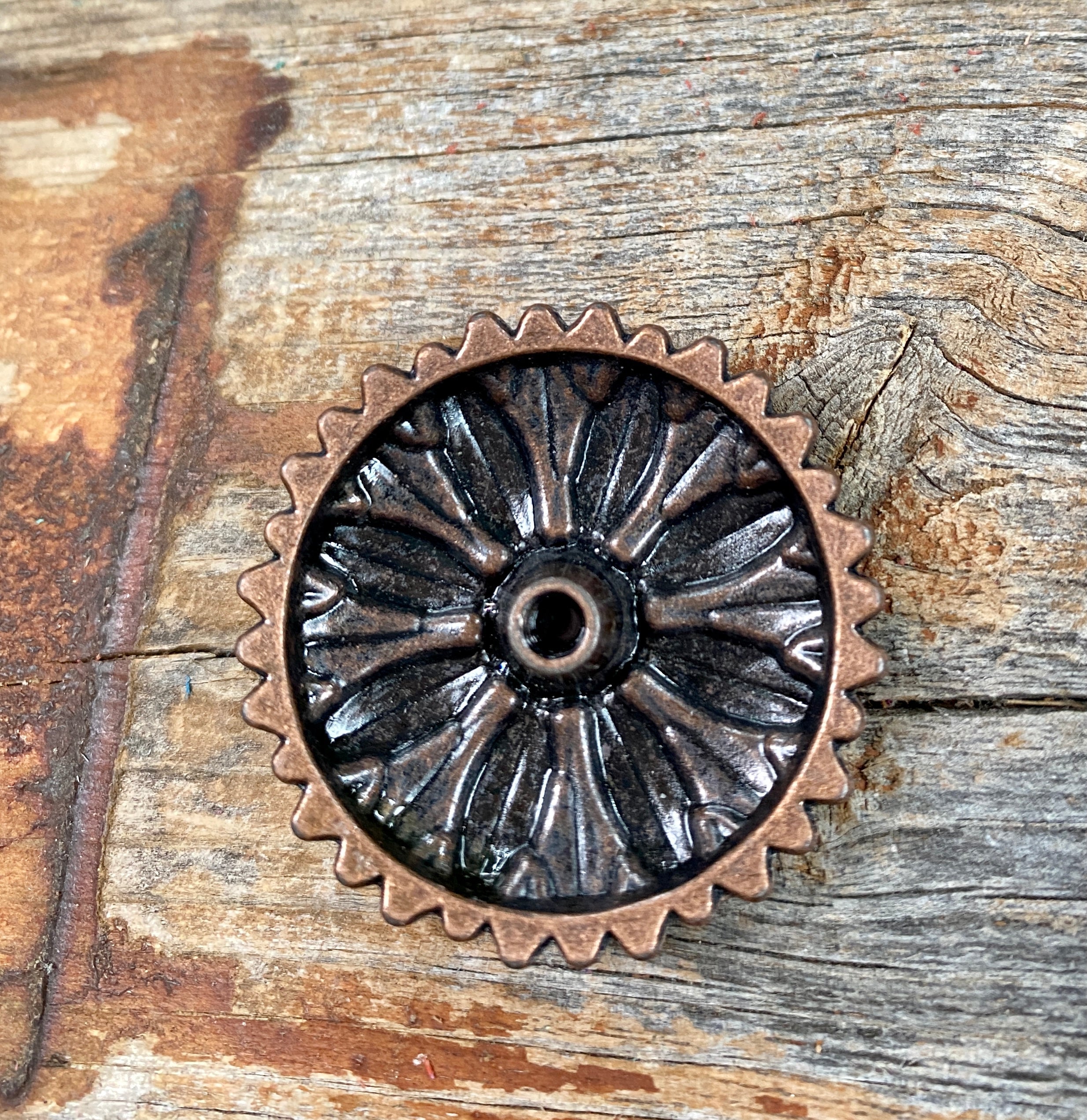 1' Copper Daisy Turquoise Concho Belt Buckle W132S - Western Style Accessory for Cowboy Boots, Jeans & Leather Belts