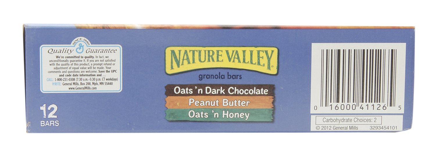 Nature Valley Crunchy Granola Bars Variety Pack - 12 Bars (8.94 OZ, 6 Pouches) | Healthy Snacks for Hiking, Office & School Lunch | Oats & Honey, Peanut Butter & Chocolate Flavors