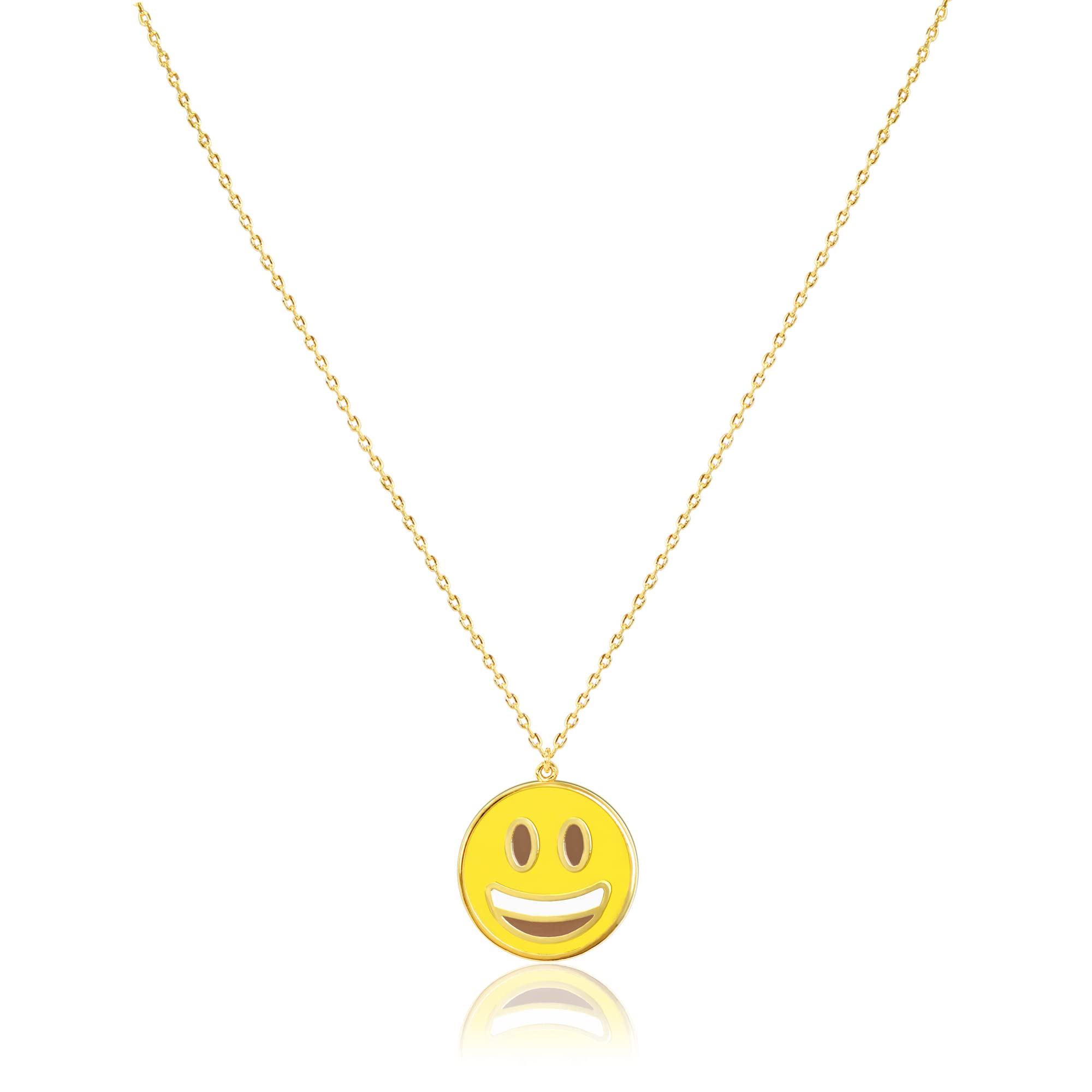 Smiley Face Pendant Necklace for Women - Gold Plated Emoji Charm Necklace for Teens & Girls - Perfect for Birthday Gifts, Valentine's Day & Everyday Wear