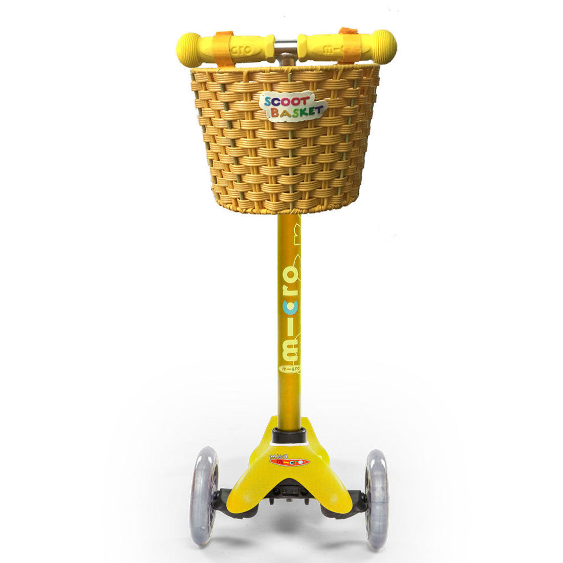 Micro Scooter Basket Yellow - Durable Front Basket for Kids & Adults - Perfect for School, Shopping & Outdoor Adventures