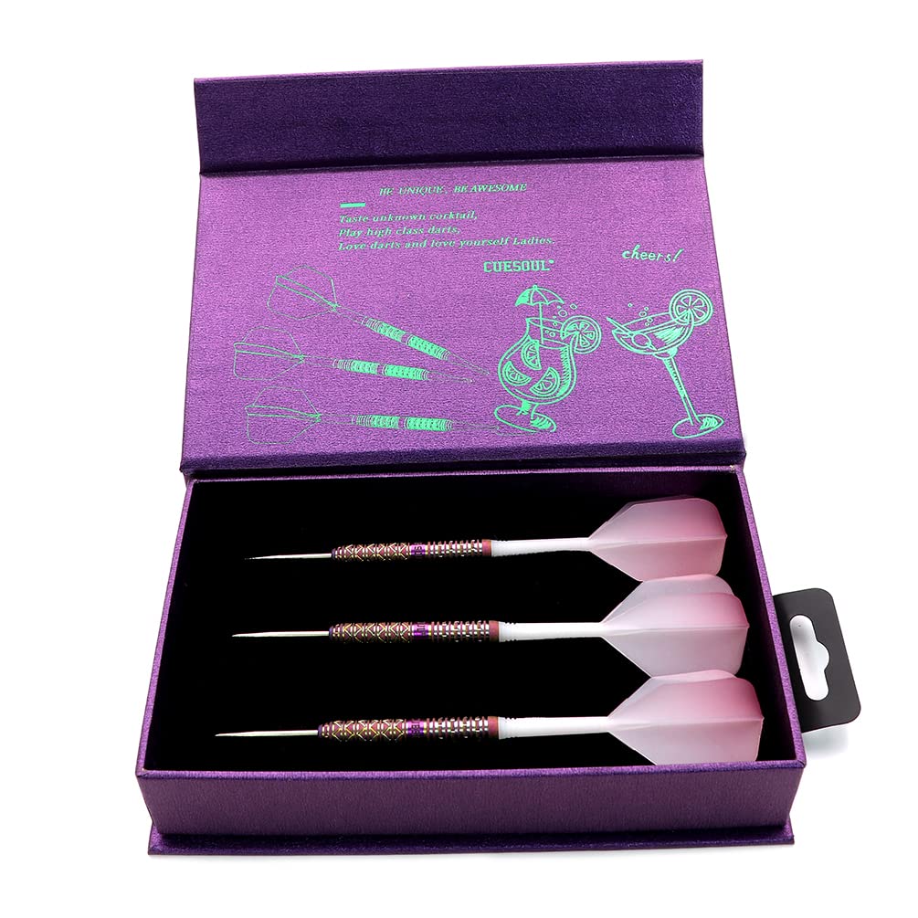 CUESOUL 90% Tungsten Steel Tip Darts Set - 21g/22g/23g Weight Options for Professional Play | Oil Paint Finish for Cocktail, COLA Beer & Draft Beer Bars | Perfect for Pub Games, League Play & Home Practice