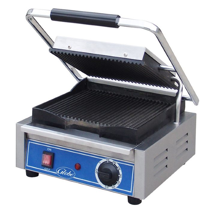 GPG10 Bistro Grooved Plate Panini Grill - Commercial Grade Panini Press for Restaurants, Sandwiches & Paninis - Perfect for Home, Cafe & Catering Use