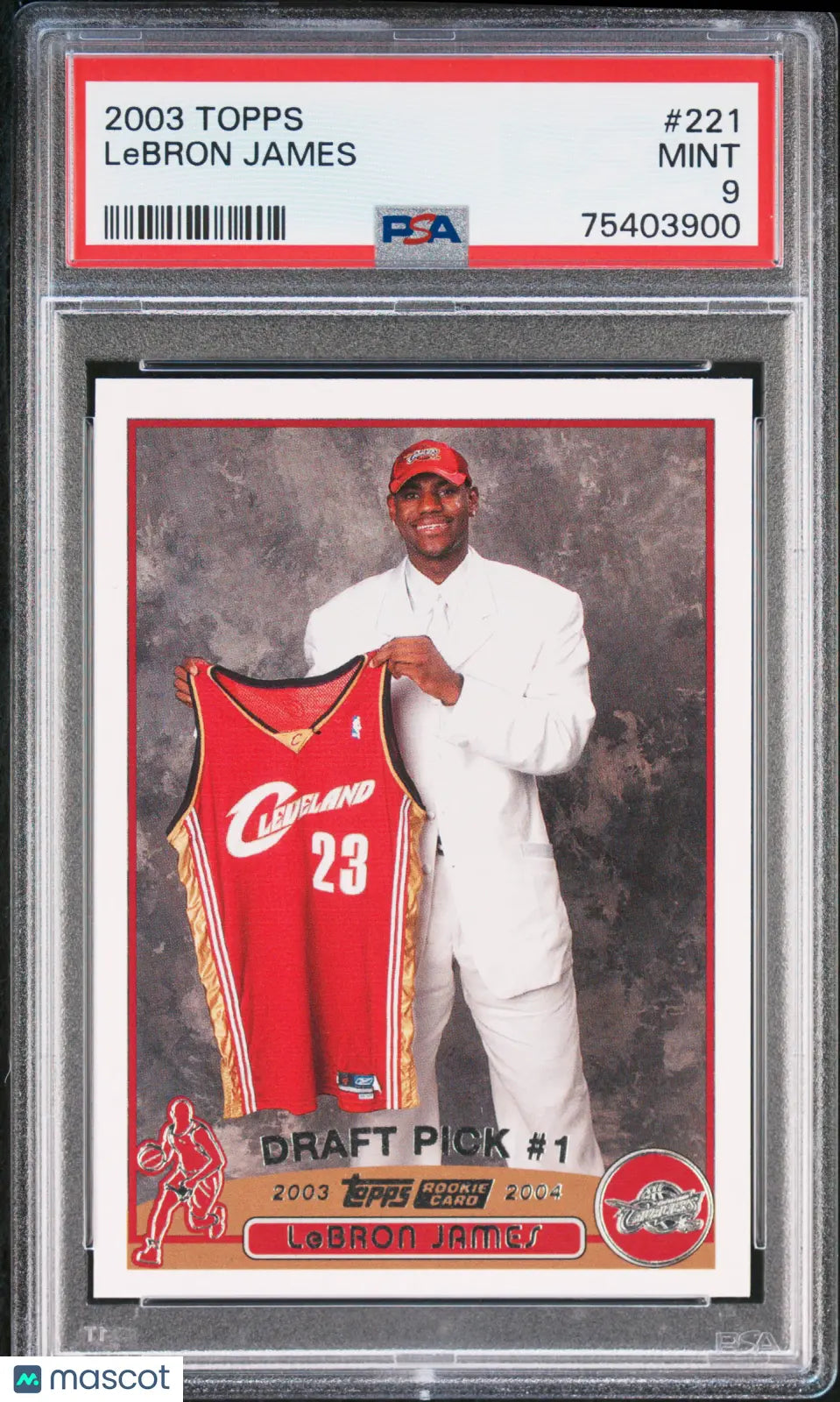 2003 Topps LeBron James Rookie Card #221 PSA 9 Mint Condition - NBA Basketball Collectible for Sports Memorabilia Fans & Investment