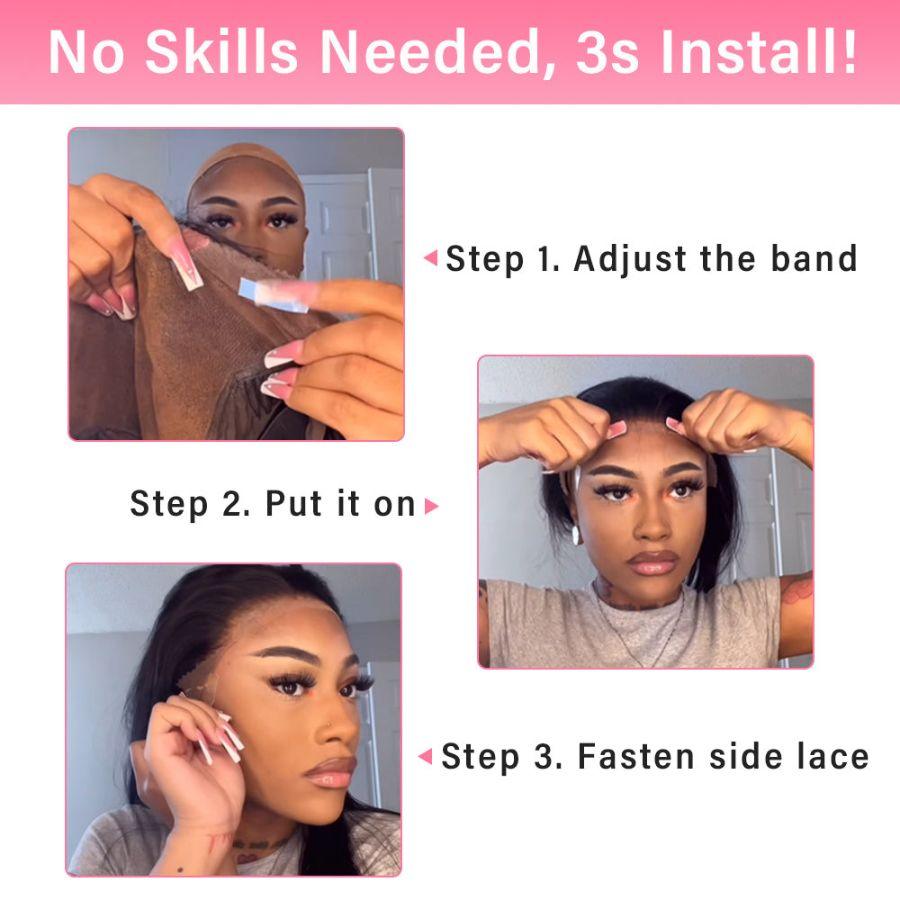 13X6 Lace Front Wigs Human Hair Straight - Pre Plucked & Bleached Knots HD Transparent Lace - Natural Black Color - Perfect for Daily Wear, Cosplay & Special Occasions