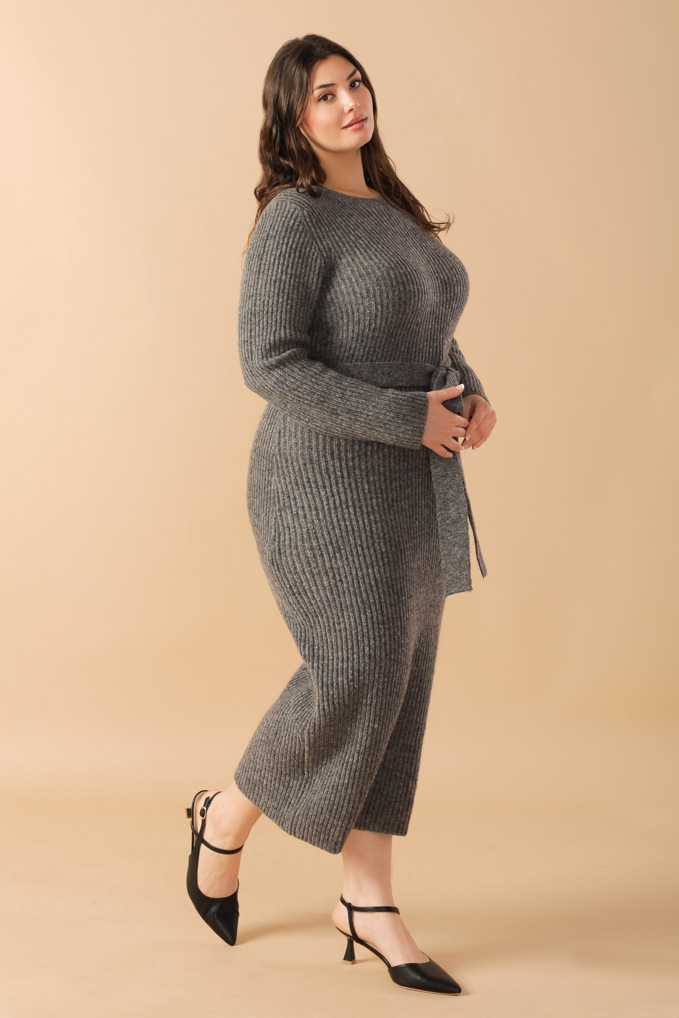 BE GOOD TO ME Women's Long Sleeve Sweater Dress - Cozy Knit Tunic for Fall & Winter - Perfect for Office, Date Night & Casual Outings
