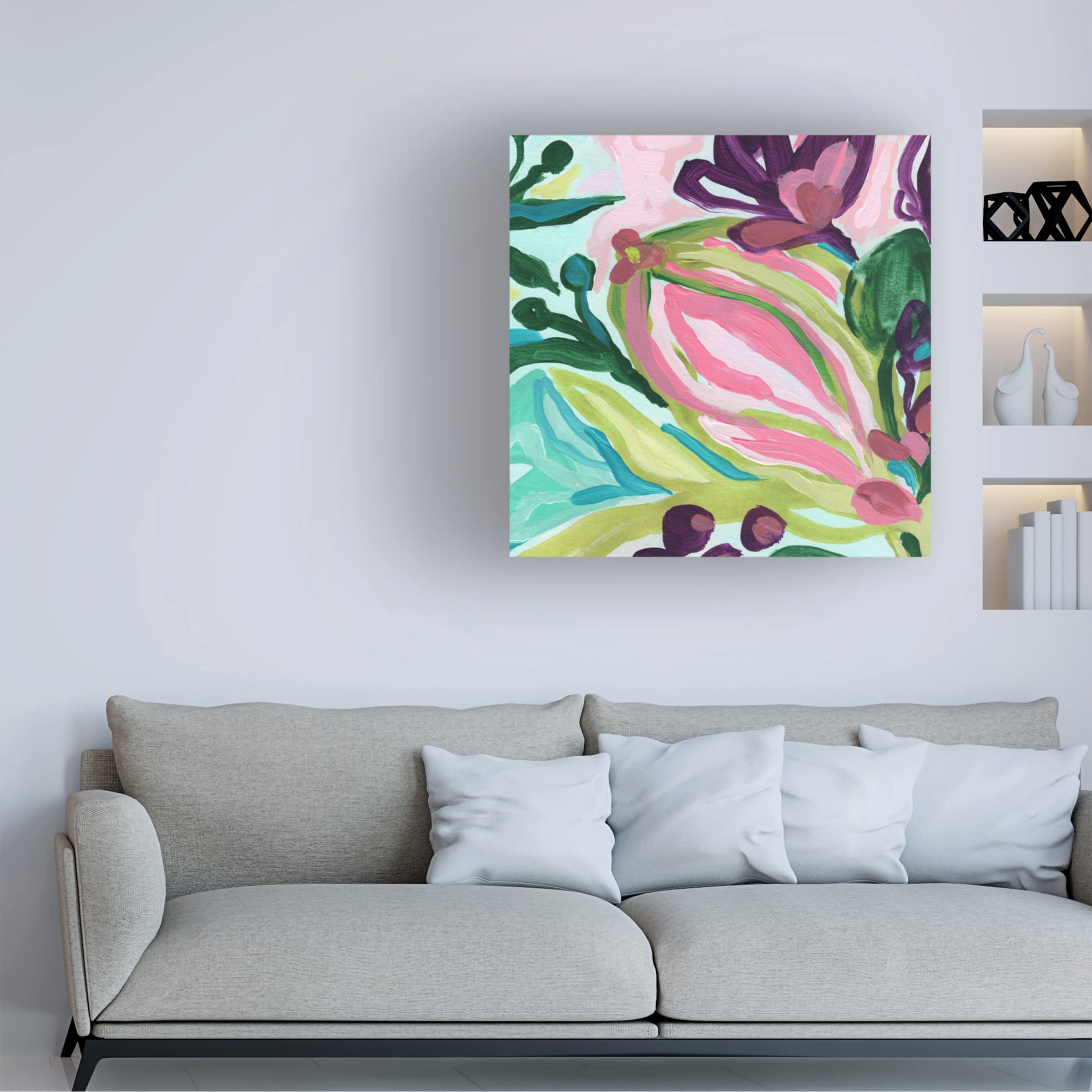 Trademark Fine Art 'Tropic Expression III' Canvas Wall Art by June Erica Vess - Tropical Beach Painting for Living Room, Bedroom & Office Decor