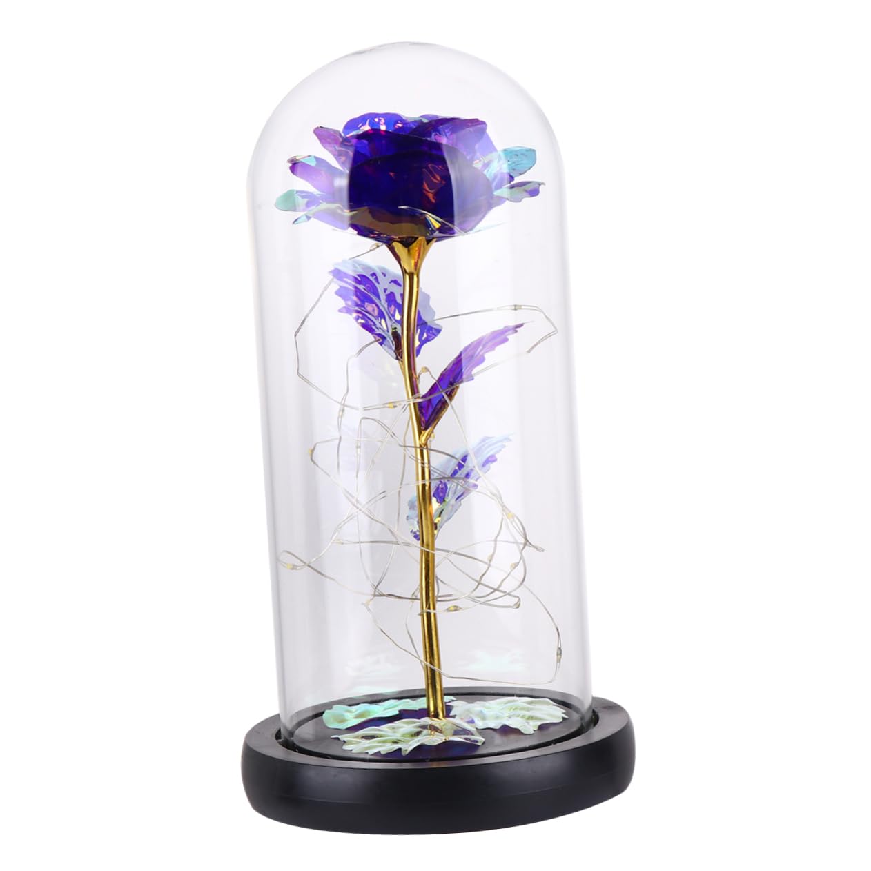 Yardenfun Eternal Flower Lamp - Glass Rose LED Night Light for Home Decor, Bedroom, Living Room, Romantic Gifts for Women