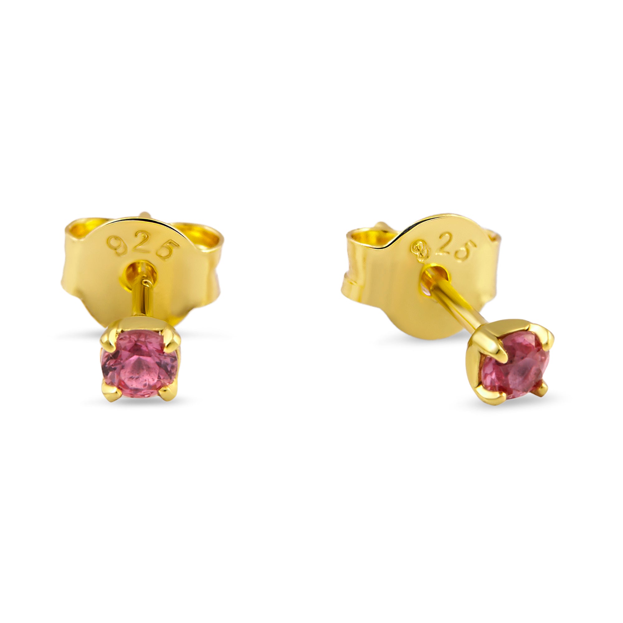 Exquisite Pink Tourmaline Gold Stud Earrings for Women - 14K Rose Gold Gemstone Jewelry Gift for Her - Perfect for Weddings, Parties & Everyday Elegance