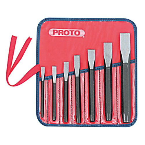7 Piece Super-Duty Cold Chisel Set - Heavy Duty Industrial Chisels for Metalworking & Construction - Proto & Stanley Professional Tools - Ideal for Auto Repair, Demolition & Metal Fabrication