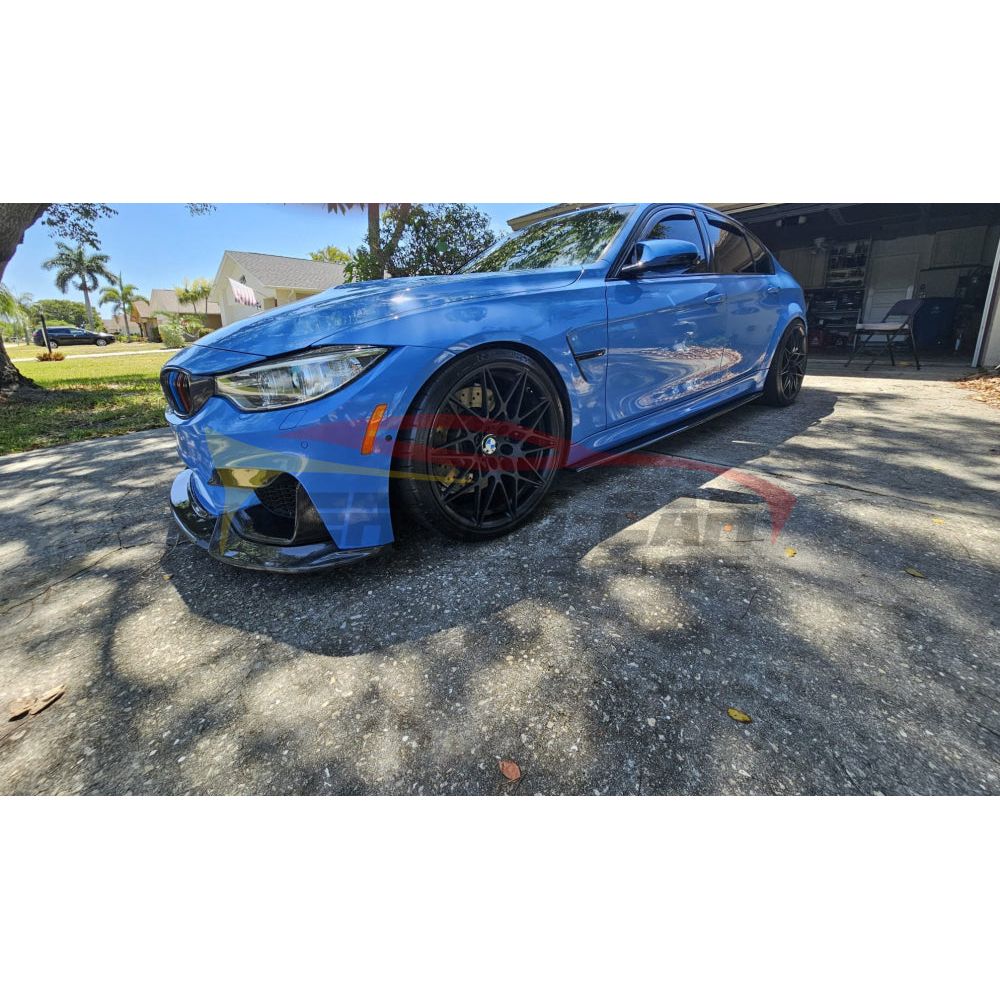 2014-2021 BMW M3 M4 Carbon Fiber V2 Style Front Lip Bumper Spoiler for F80 F82 F83 Models - Aggressive Look & Enhanced Aerodynamics for Street or Track Racing