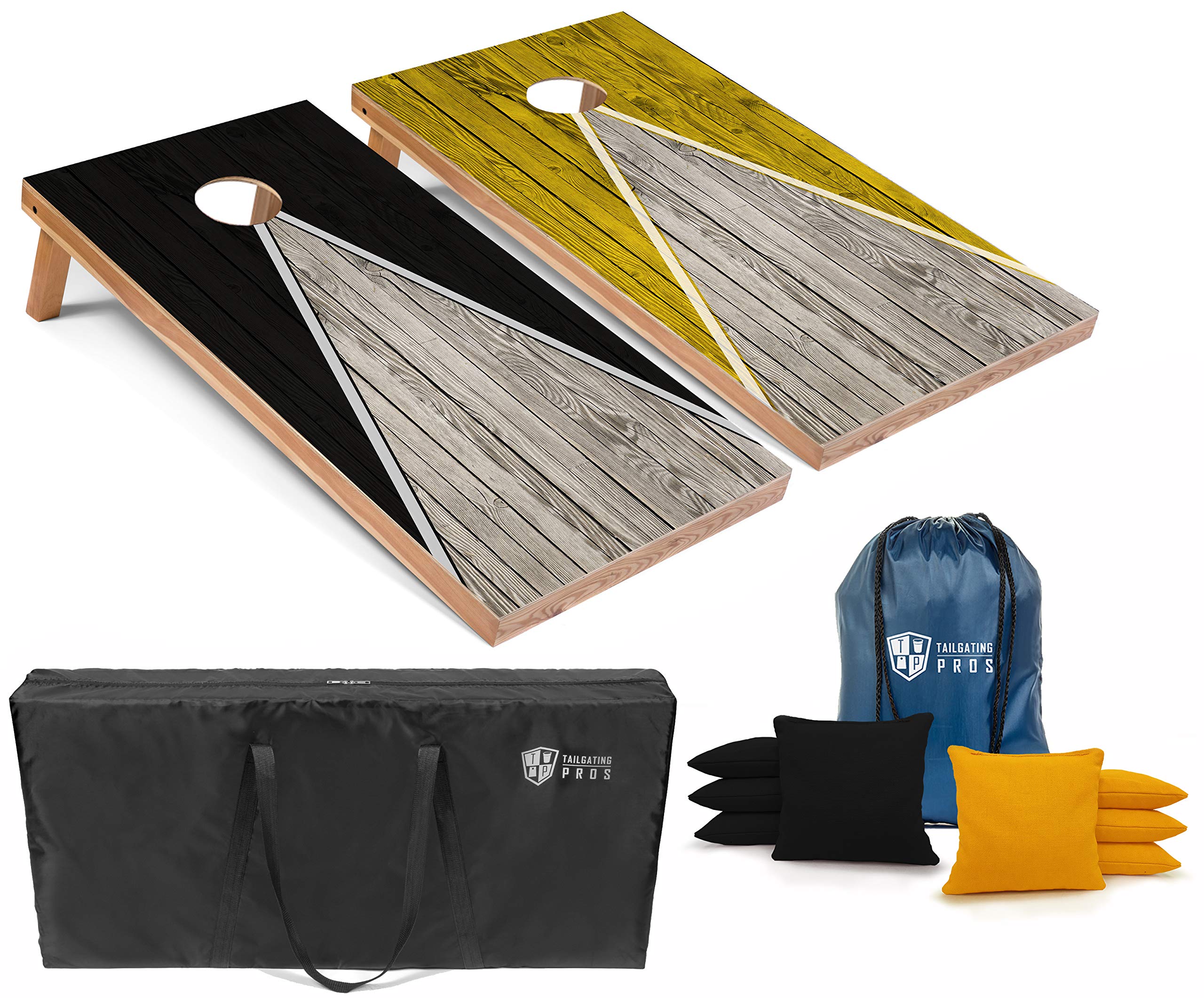 Regulation Cornhole Board Set - 4'x2' Lightweight Pyramid Design with LED Ring Lights | Perfect for Tailgating, Backyard Parties & Outdoor Games