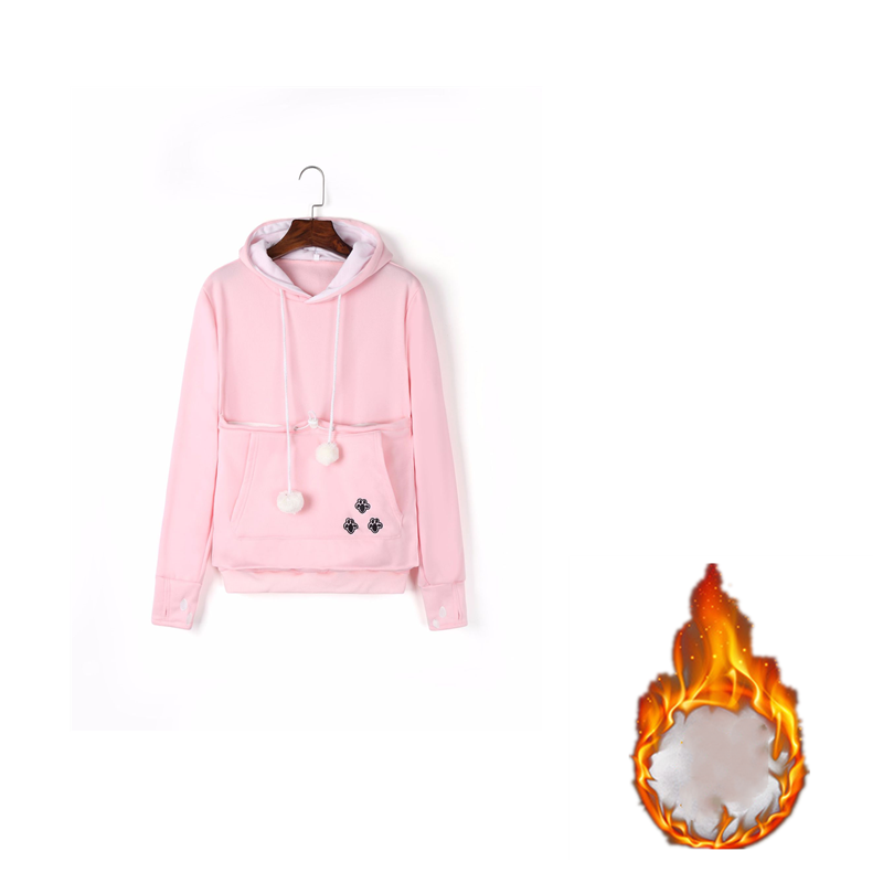 Cozy Winter Women's Hoodie with Pet Pocket - Cute Pullover Sweatshirt for Cat Lovers | Perfect for Cold Weather & Pet Snuggles