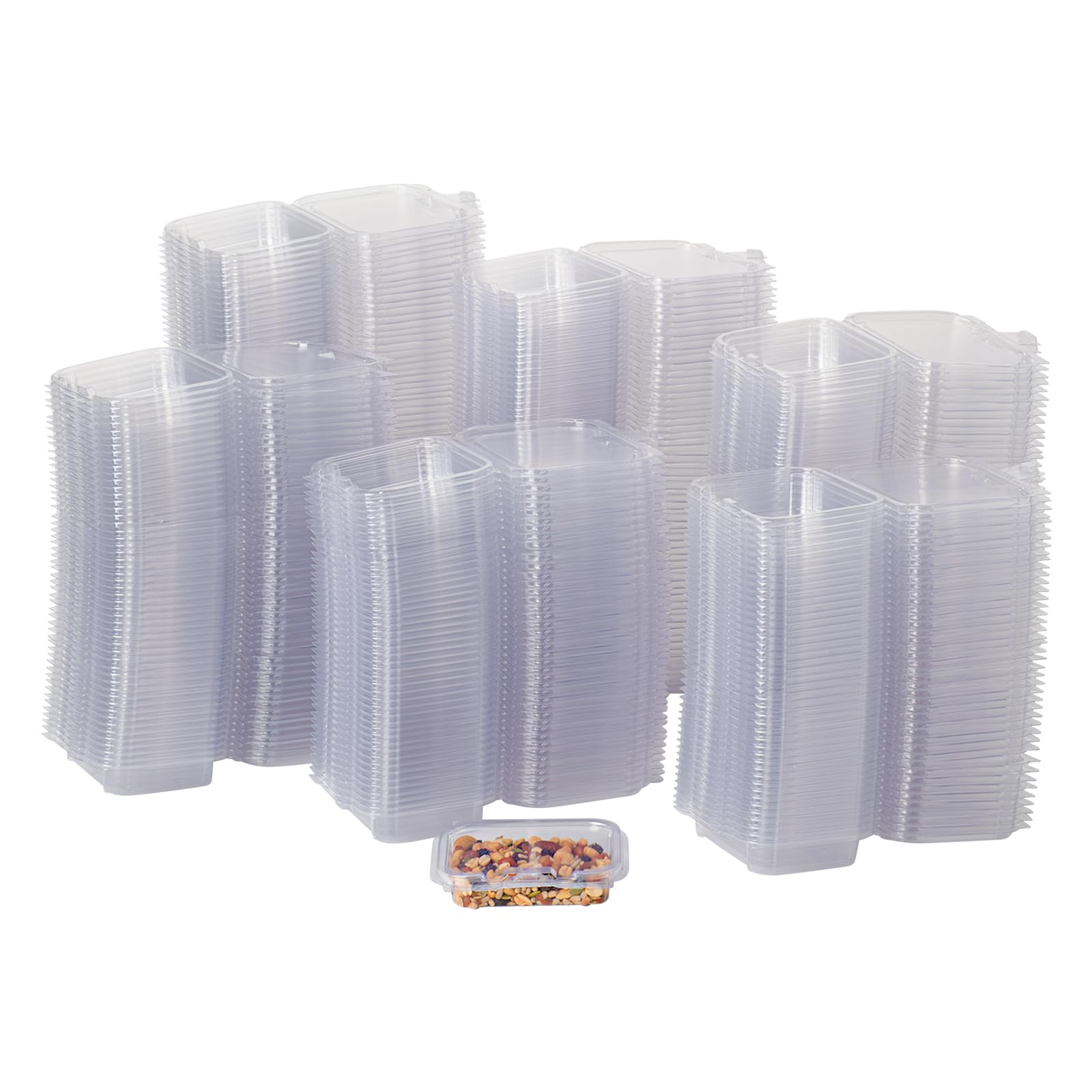 Eco-Friendly 8 oz. Clear Food Storage Containers - Pack of 312 BPA-Free Plant-Based Clamshell Boxes | Secure Top Seal for Meal Prep, Leftovers & Pantry Organization | Sustainable Food Packaging for Home & Commercial Use