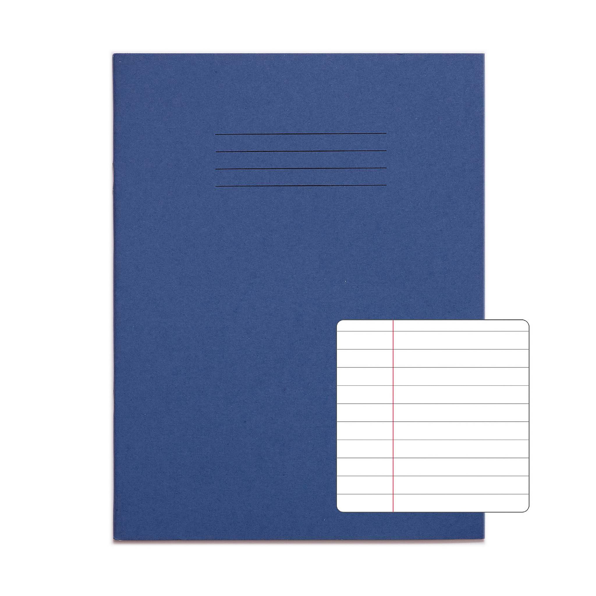 RHINO A5+ Exercise Notebooks 10 Pack - 80 Page 8mm Lined with Margin Writing Books, 9