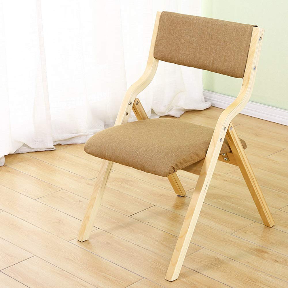Nordic Solid Wood Folding Chair - Lightweight Wooden Dining Chair with Backrest, Home Office Desk Stool for Dormitory, Study & Workspace (Beige) - Perfect for Small Spaces, Outdoor Picnics & Extra Seating