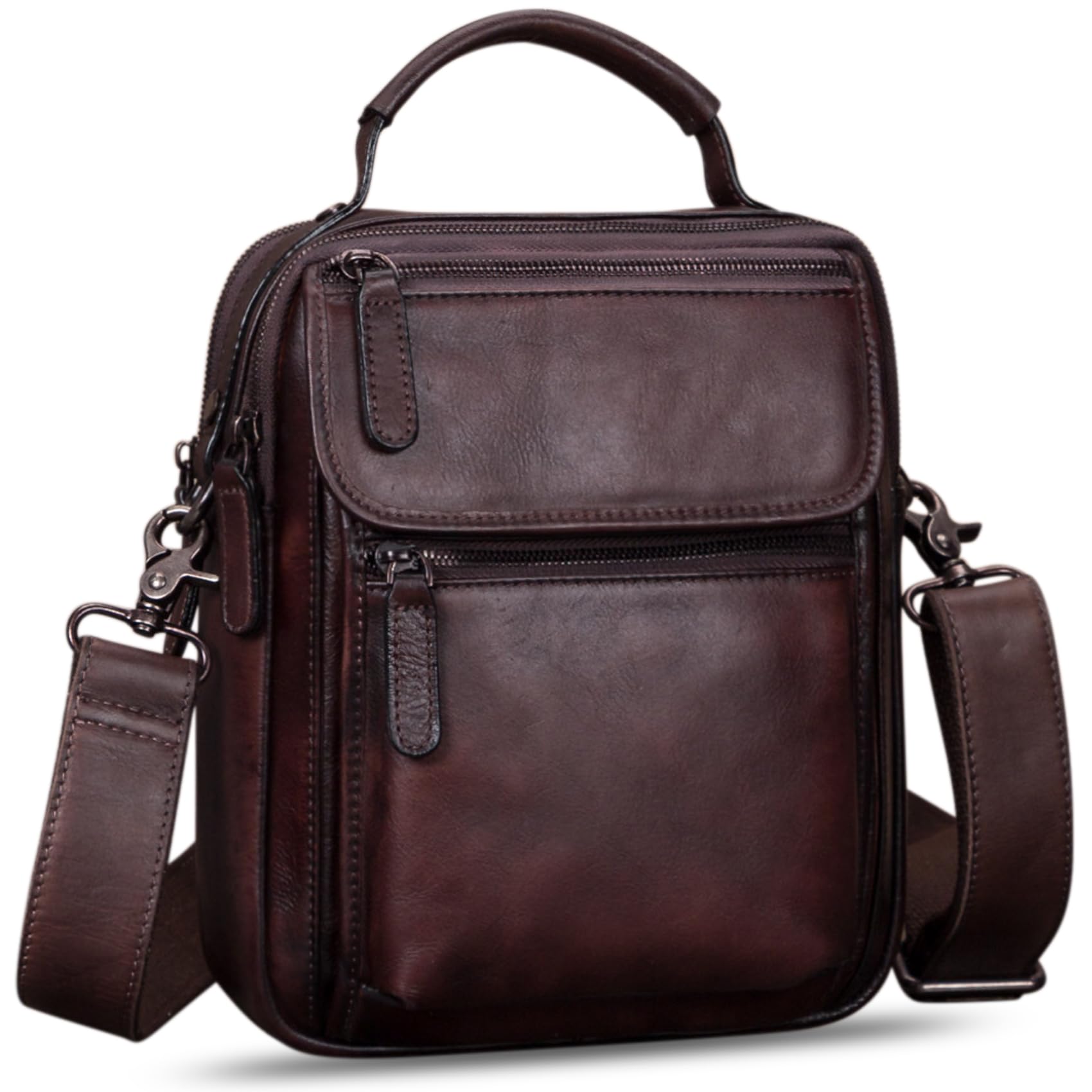 IVTG Genuine Leather Messenger Bag for Men - Durable Crossbody Shoulder Bag, Business Satchel & Work Purse - Perfect for Office, Commuting & Travel Accessories