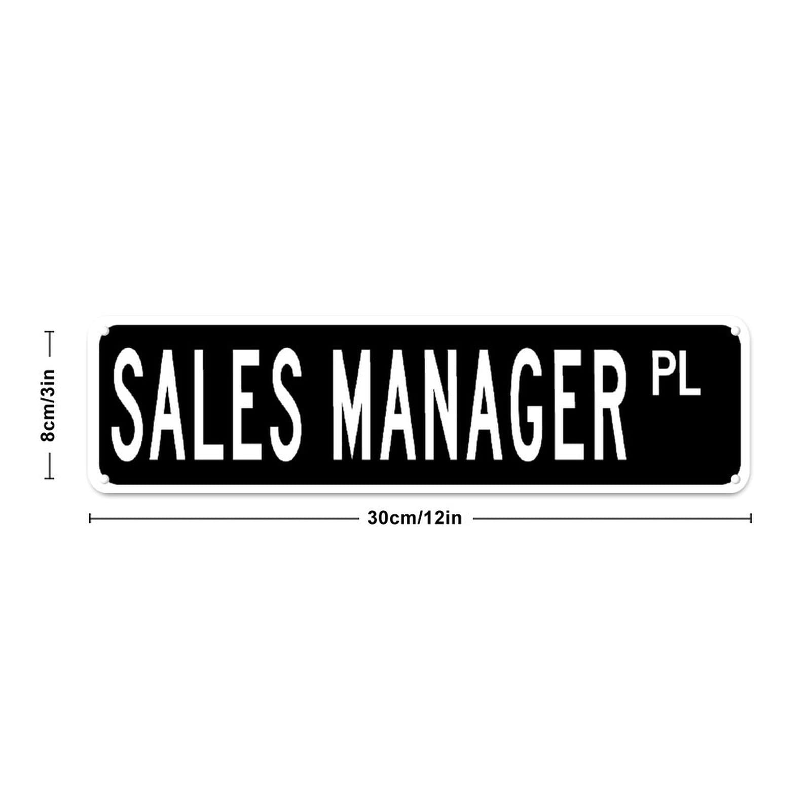Custom Sales Manager Metal Sign 3x12in - Durable Tin Plaque Wall Decor for Office, Home, Kitchen, Bathroom & Garage - Perfect Gift for Sales Professionals & Managers