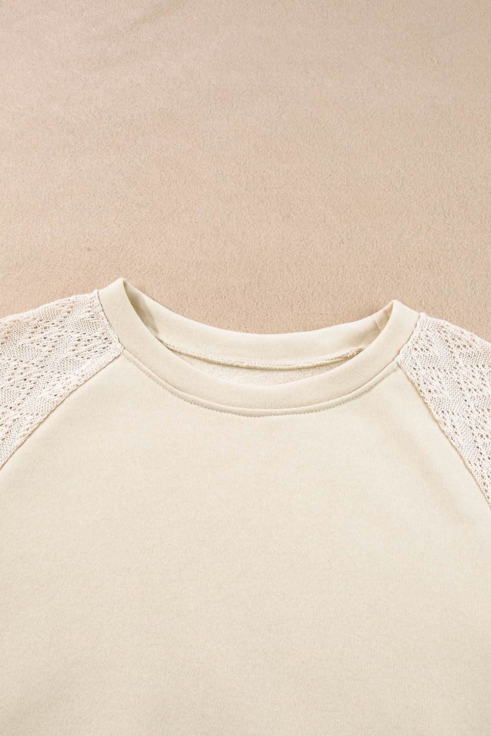 Stylish Knit Patchwork Pullover Sweater in Parchment | Trendy Women's Casual Wear for Fall & Winter | Perfect for Office, Dates & Weekend Outings