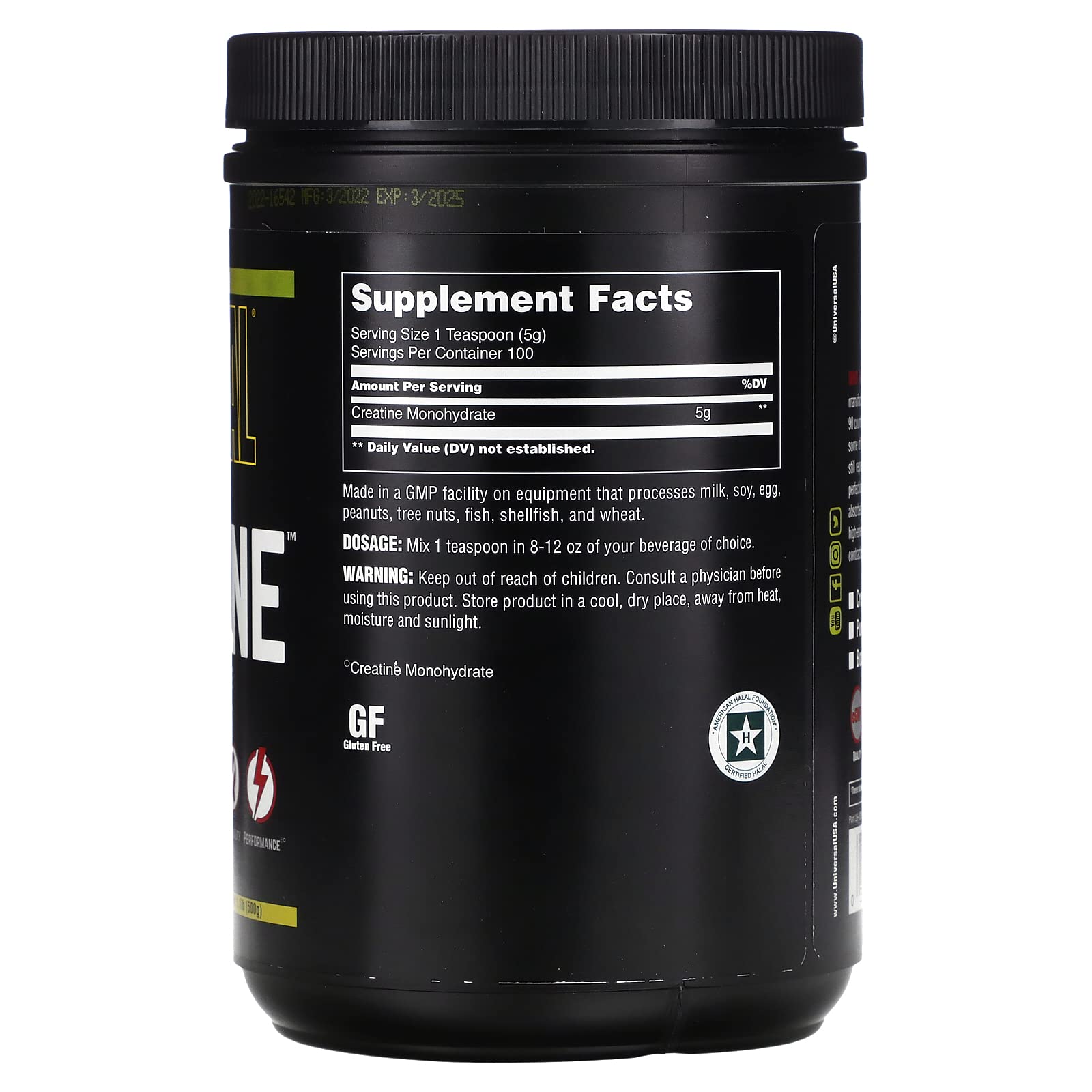 Pure Unflavored Creatine Monohydrate Powder - 500g for Muscle Growth & Workout Recovery | Gym Supplement for Athletes & Bodybuilders