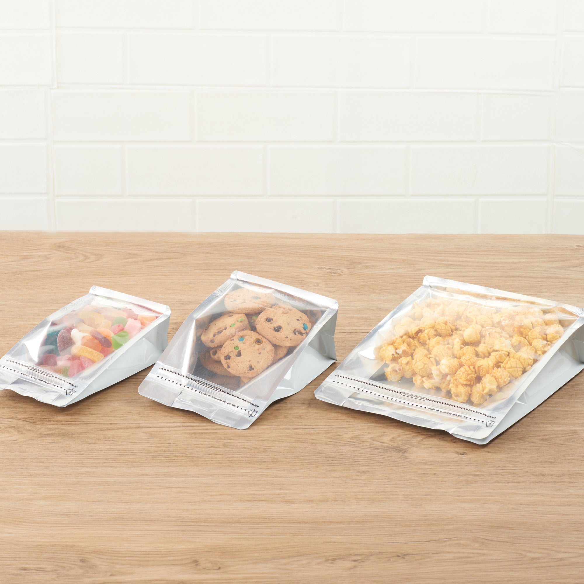 Premium White Plastic Large Snack Bags - Double Seal, Rip Lock & Heat Sealable (9.5