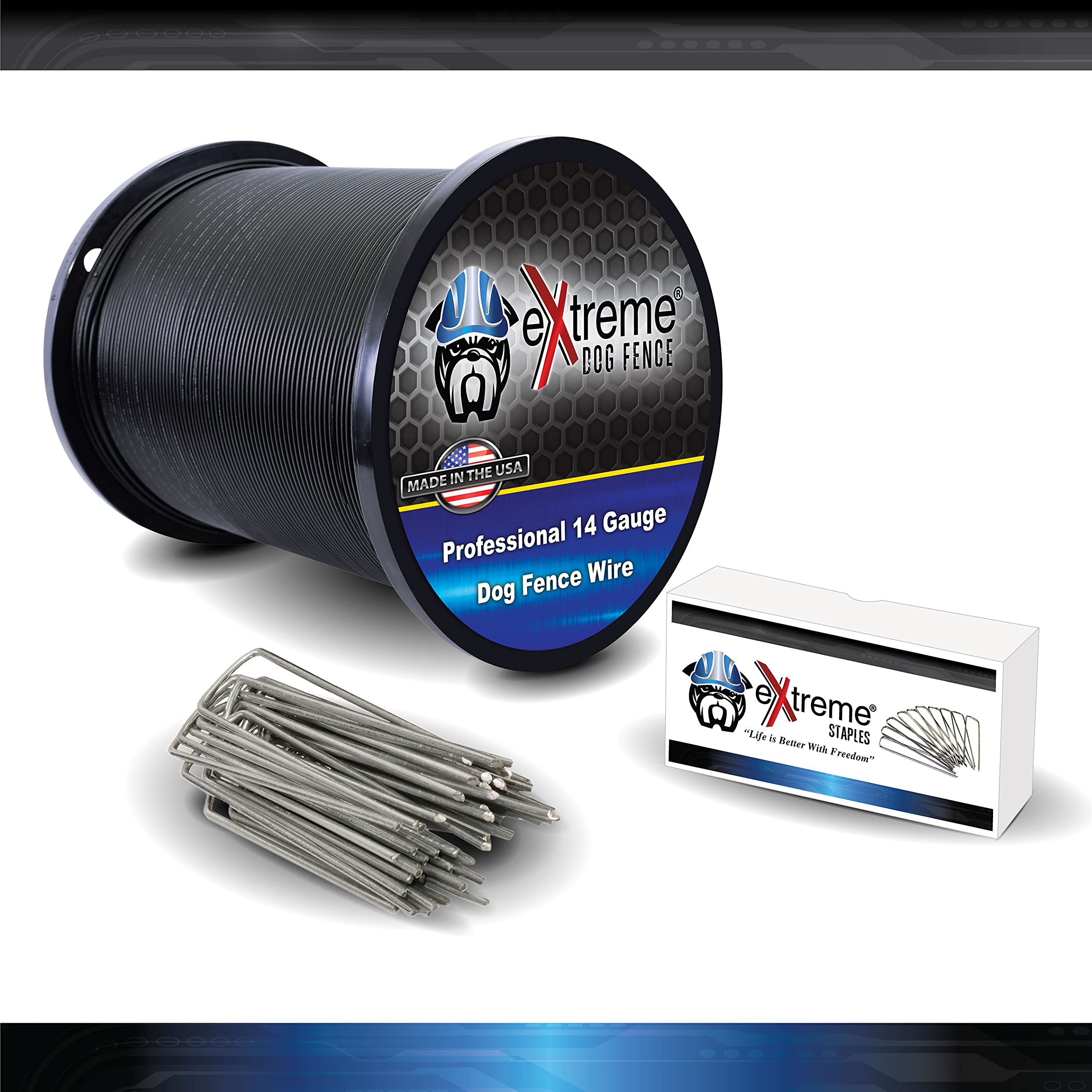 14 Gauge Heavy Duty Dog Fence Wire - Professional Grade Boundary Wire for All Electric Dog Fence Brands - Above Ground or Buried Installation - Lasts 20+ Years - Perfect for Large Yards, Kennels & Pet Containment Systems