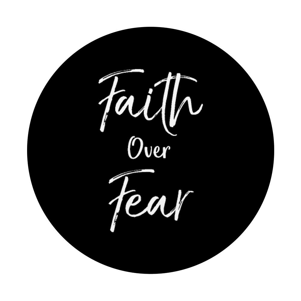 Christian PopSocket Grip with 'Faith over Fear' Bible Quote Design - Swappable Phone & Tablet Grip for Daily Inspiration and Secure Handling
