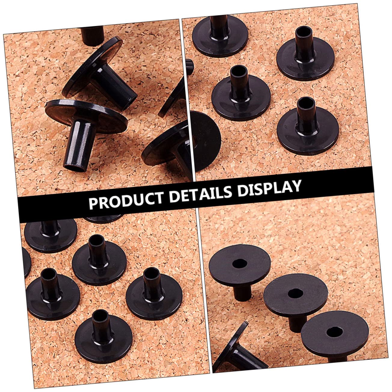 8 Pack Black Plastic Drum Cymbal Stand Sleeves - Easy Replacement Parts for Drum Set Accessories | Perfect for Live Performances, Studio Recording & Drum Maintenance