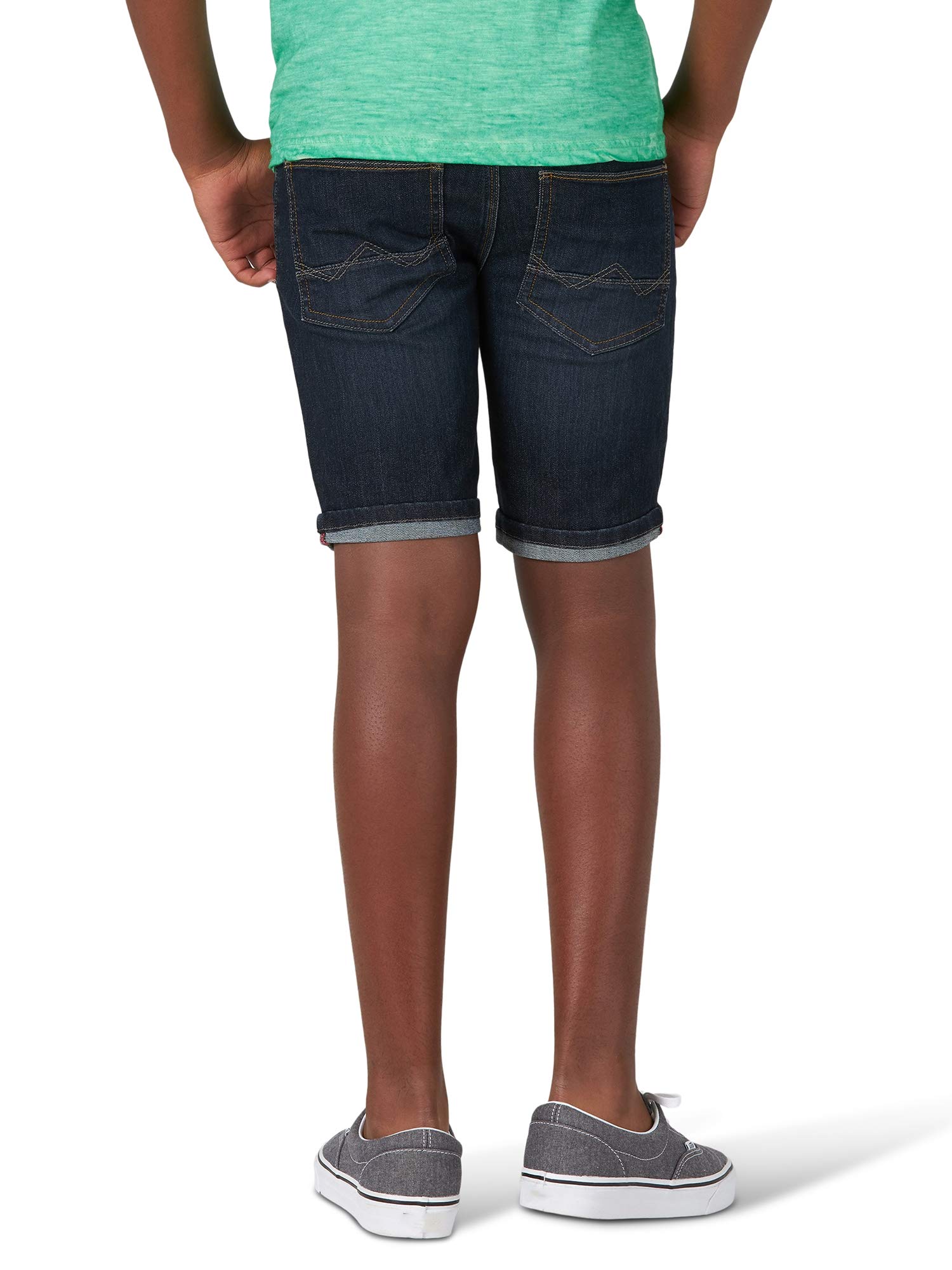 Wrangler Boys Five Pocket Premium Denim Jean Shorts - Space Blue Dark Wash | Durable & Comfortable for Outdoor Play, Summer Camp & Casual Wear