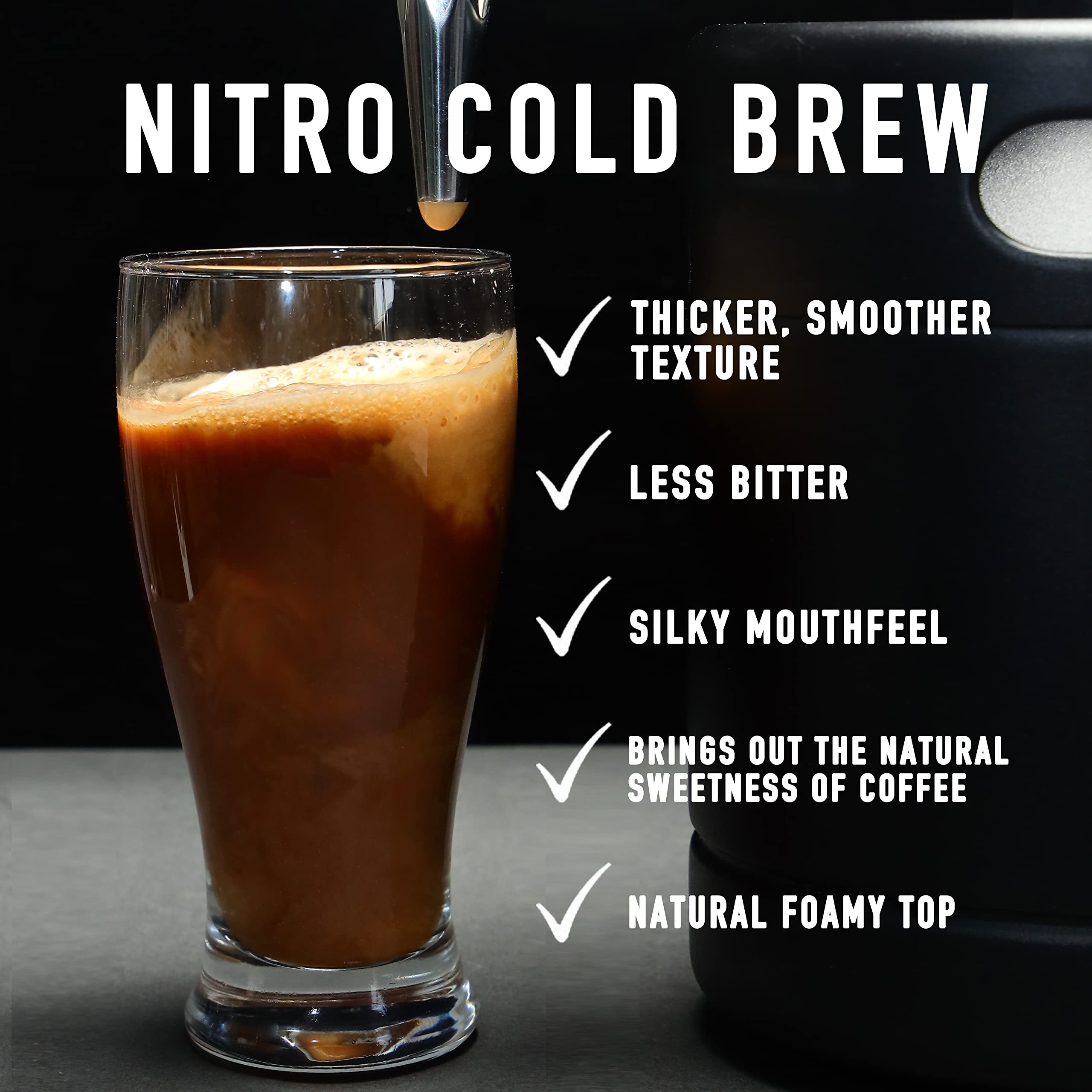 TMCRAFT 64oz Nitro Cold Brew Coffee Maker with Stainless Steel Stout Creamer Faucet & Pressure Valve - Home Brew Coffee Keg System for Barista-Grade Nitro Coffee at Home, Office or Cafe