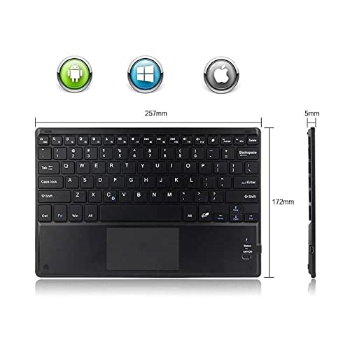 BoxWave SlimKeys Bluetooth Keyboard with Trackpad for Microsoft Surface Pro 8 - Portable Wireless Keyboard | Perfect for Work, Travel & Home Office Use (Jet Black)