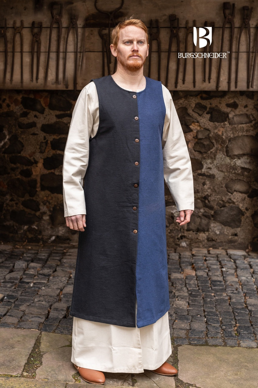 Right Side Tabard Auderic Black - Medieval Costume Accessory for LARP, Renaissance Fairs & Cosplay