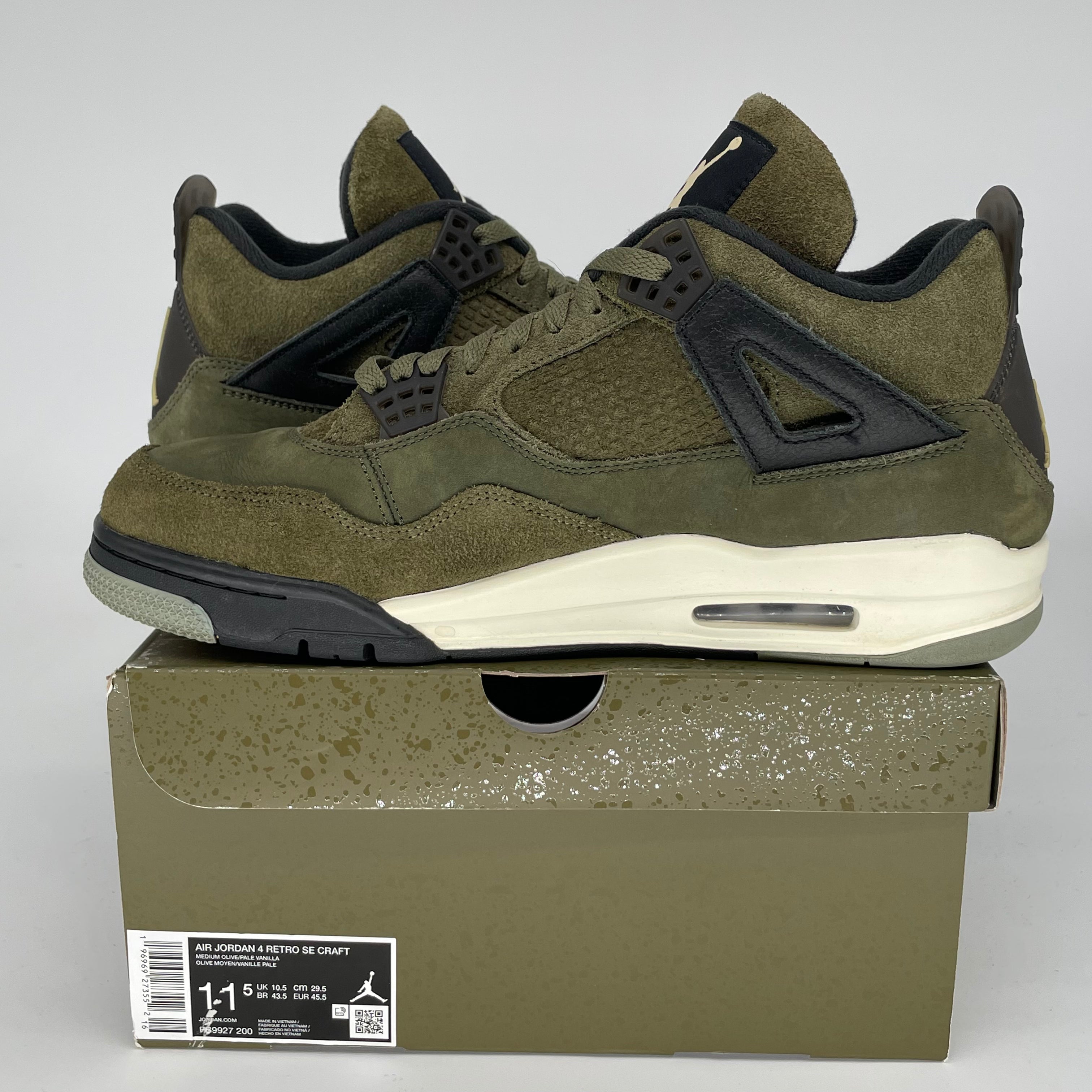 AIR JORDAN 4 CRAFT MEDIUM OLIVE Men's Basketball Shoes Size 11.5 FB9927-200 - Perfect for Streetwear Fashion & Court Performance