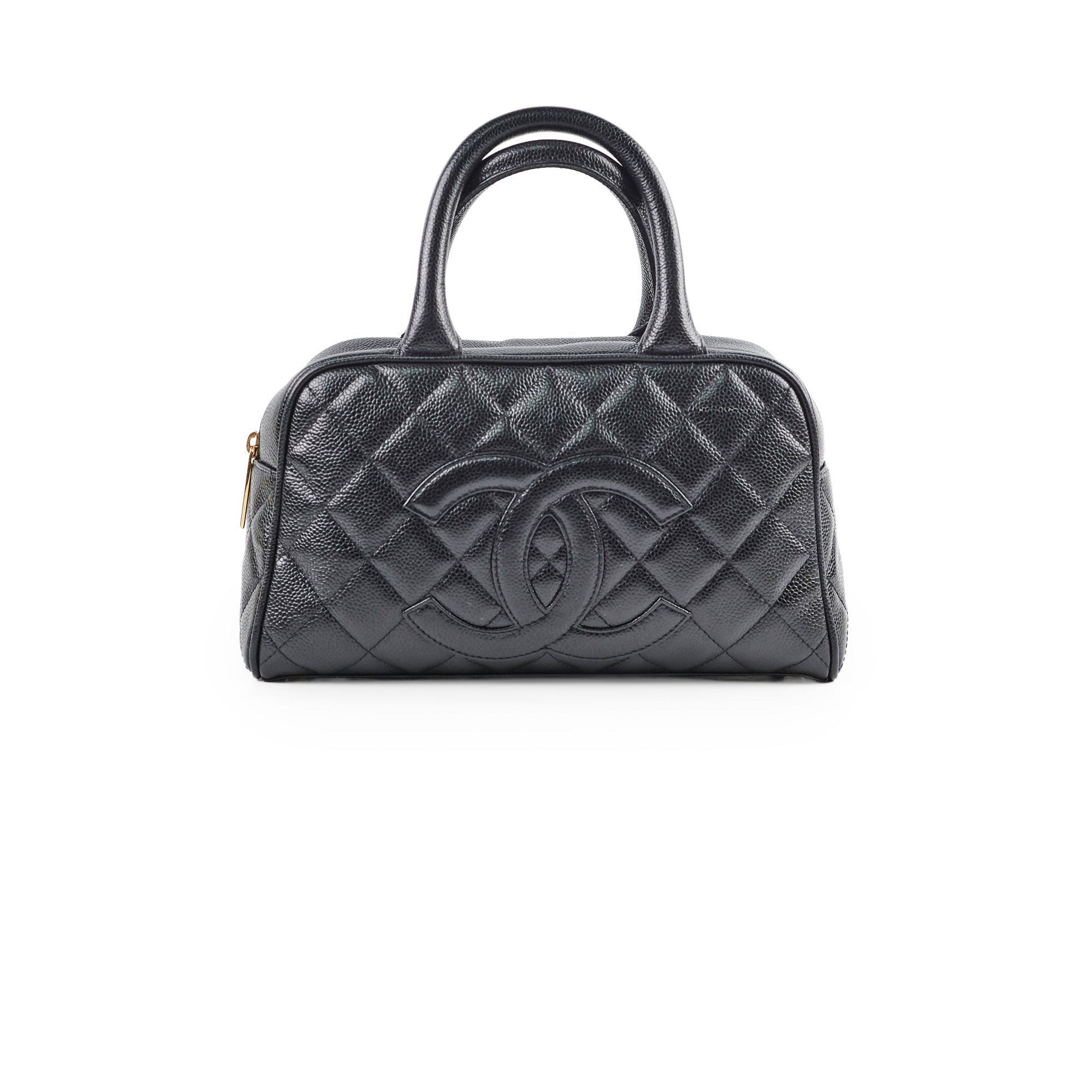 Chanel Bowling Bag in Caviar Leather - Black Luxury Handbag for Women | Perfect for Work, Travel & Everyday Use