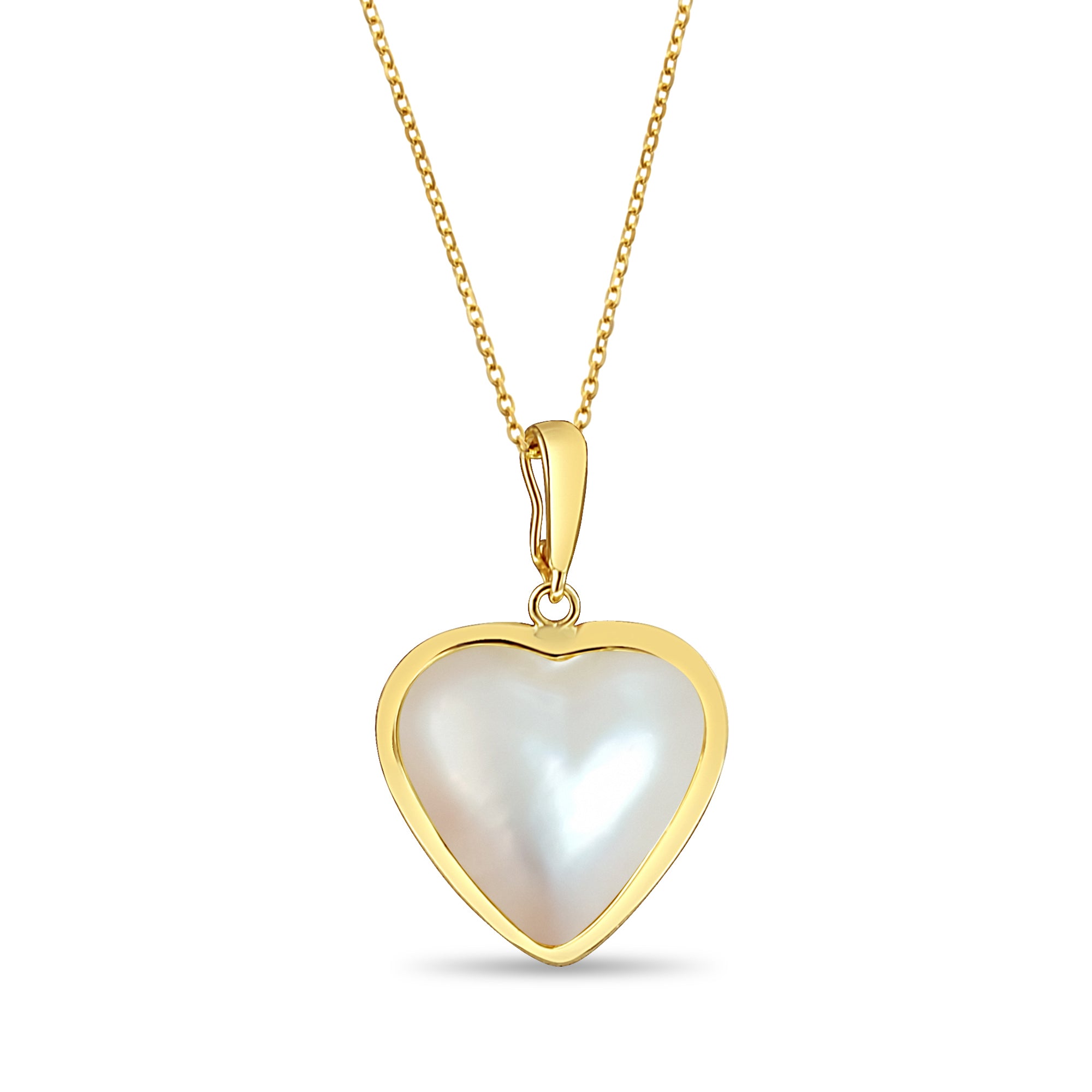 Elegant Mother of Pearl Heart Shaped Necklace for Women - Perfect Gift for Valentine's Day, Anniversary & Romantic Occasions