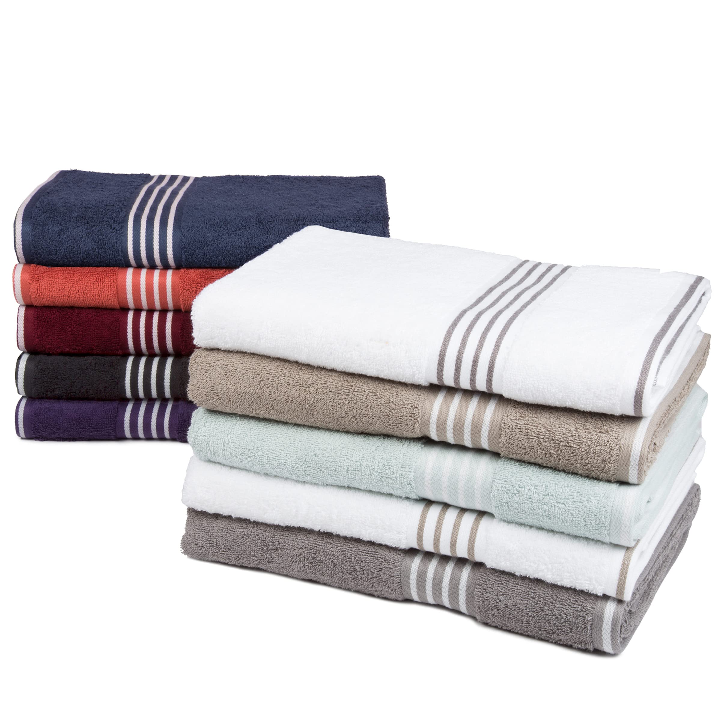 Premium 8-Piece Cotton Bath Towel Set - 2 Bath Towels, 2 Hand Towels, 2 Washcloths & 2 Fingertip Towels for Spa, Bathroom & Luxury Home Decor - Soft & Absorbent by Lavish Home (Burgundy)