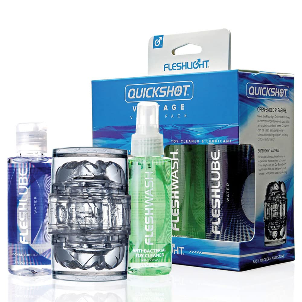 Fleshlight Quickshot Vantage Value Pack - Male Masturbator | Top-Rated Adult Toy for Men | Discreet & Portable for Travel, Solo Play & Couples Fun