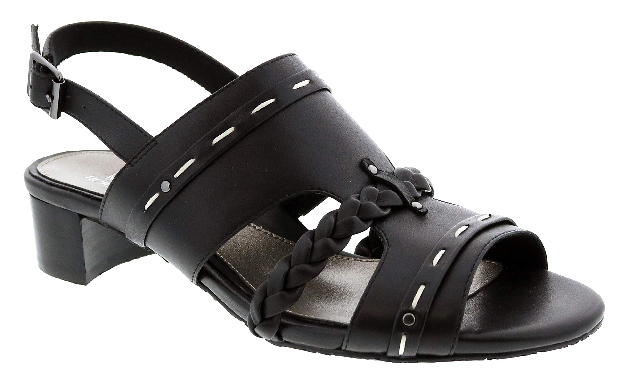 Ros Hommerson Vacay 67032 Women's Comfortable Dress Sandals - Black, Size 8 X-Wide (2E) with Adjustable Buckle | Perfect for Weddings, Office & Summer Outfits