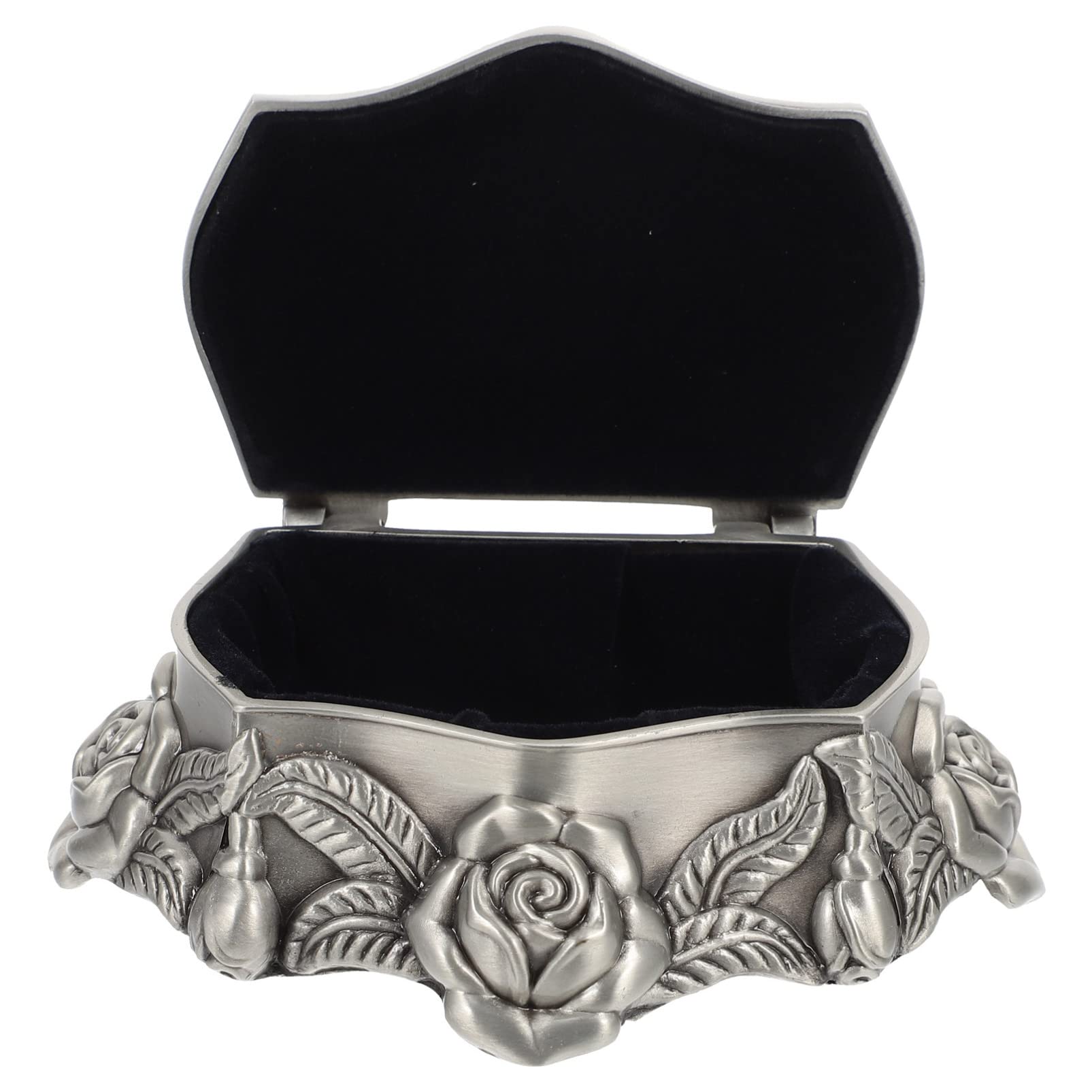 Vintage Metal Jewelry Box - European Style Hinged Trinket Storage Box for Earrings, Bracelets & Rings - Silver Wedding Jewelry Display Case - Perfect for Home Decor, Gift Giving & Organizing Accessories