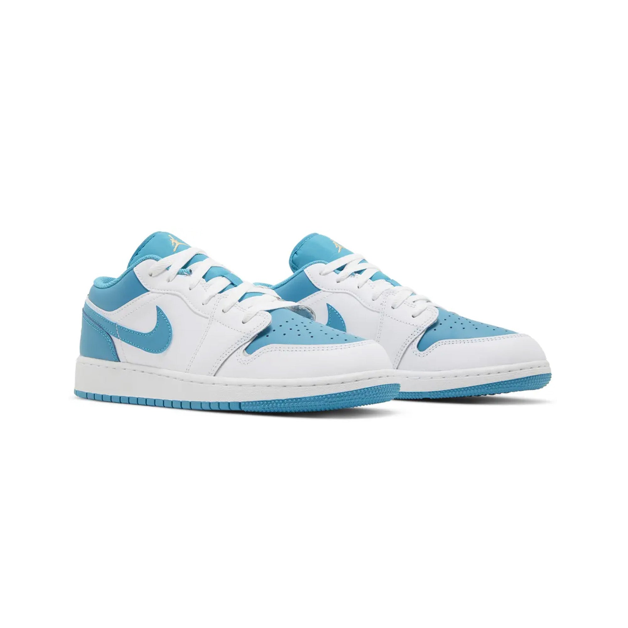 Air Jordan 1 Low 'Aquatone' GS Sneakers for Girls (2023) - Light Blue & White Basketball Shoes for Casual Wear & Street Style