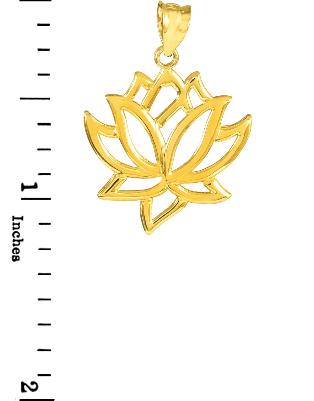14K Yellow Gold Lotus Flower Pendant Necklace for Women - Elegant Buddhist Jewelry Gift for Meditation, Yoga & Spiritual Occasions