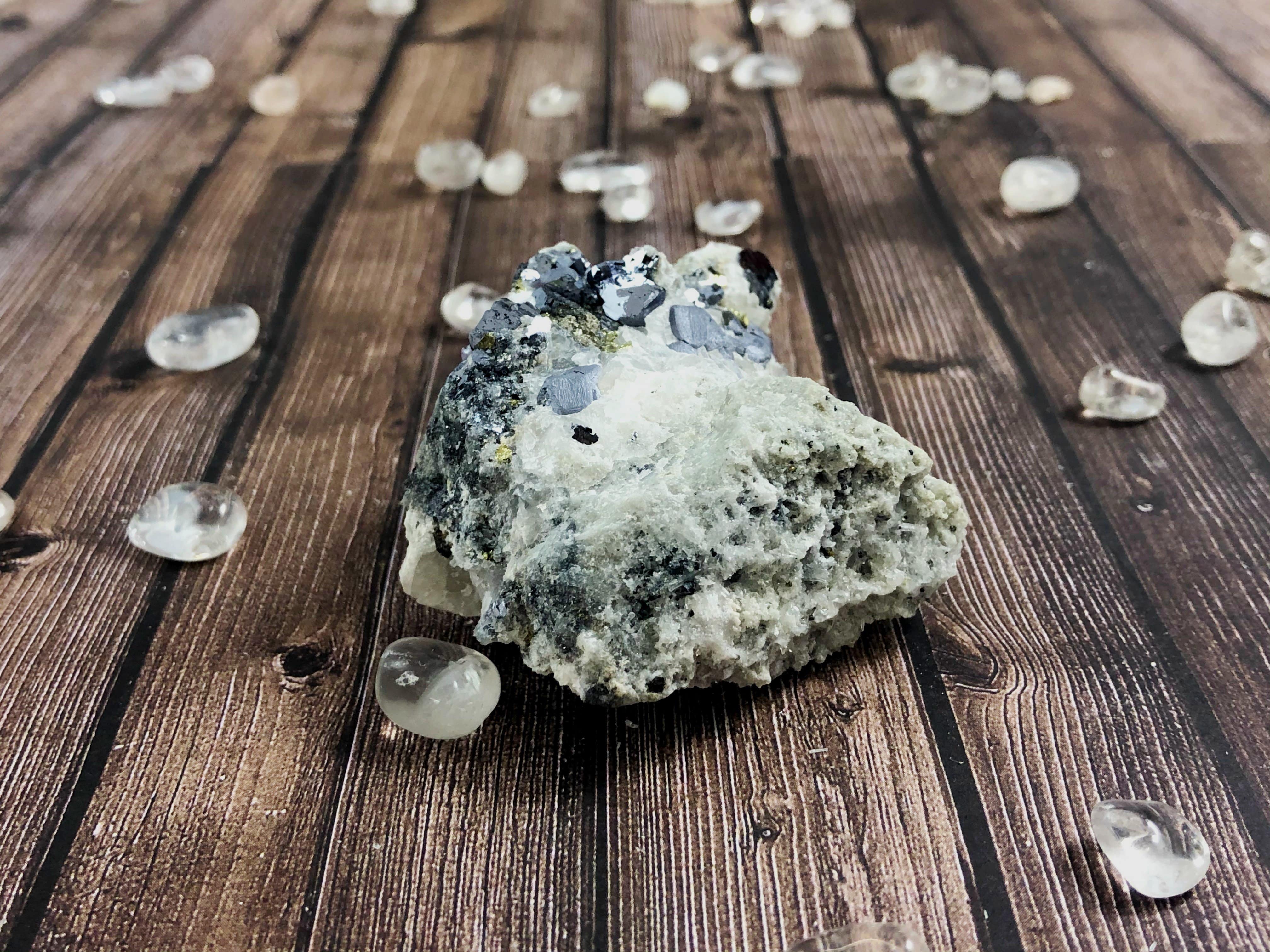 Natural Bulgarian Galena and Quartz Crystal Specimen - Rare Mineral Collection for Rockhounds, Geology Enthusiasts & Home Decor