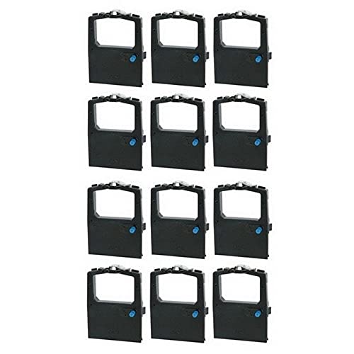 Okidata MICROLINE 180/182/192/195/320/321/390/3320/3390 Series Compatible Black Printer Ribbons (12-Pack) - High-Quality Replacement for Dot Matrix Printers - Perfect for Office, Warehouse, and Receipt Printing