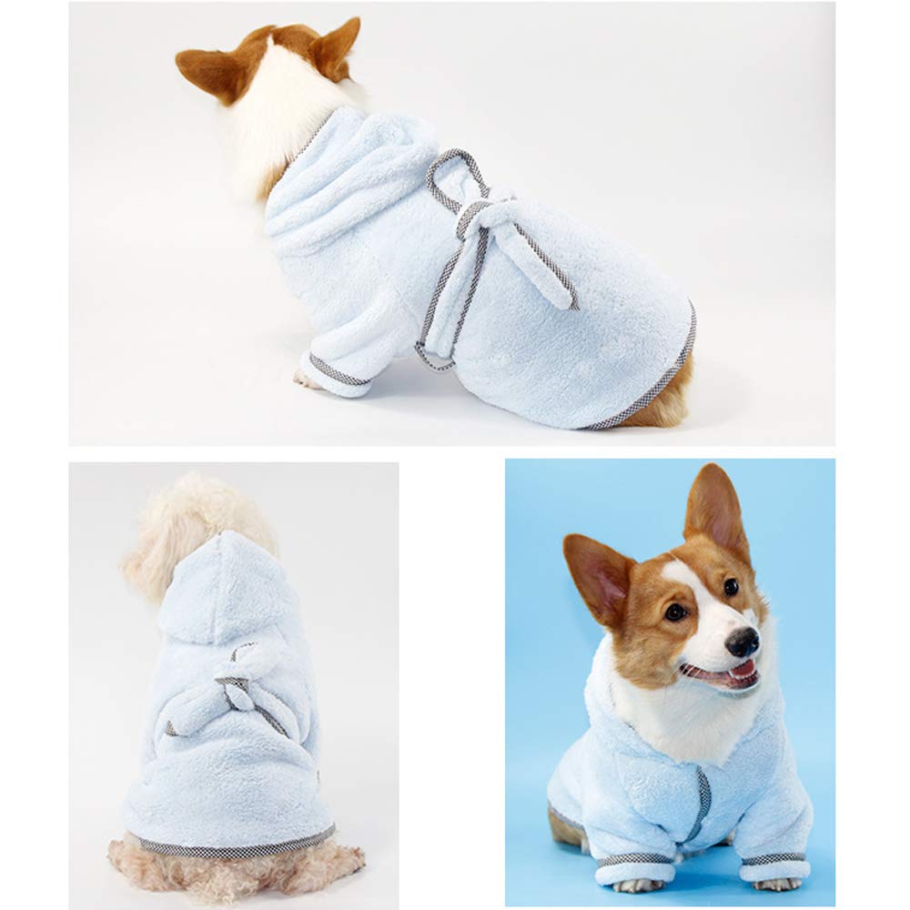 Premium Microfiber Dog Bathrobe with Hood - Quick Drying Super Absorbent Pet Towel for Small & Medium Dogs | Soft Dog Pajamas Coat for After Bath, Grooming & Relaxation at Home