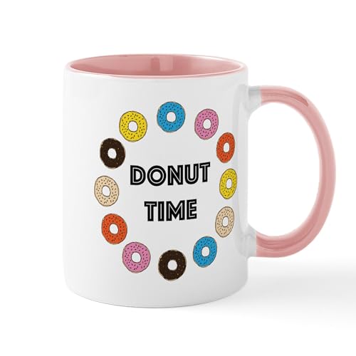 White/Pink Inside - Donut Time Mugs