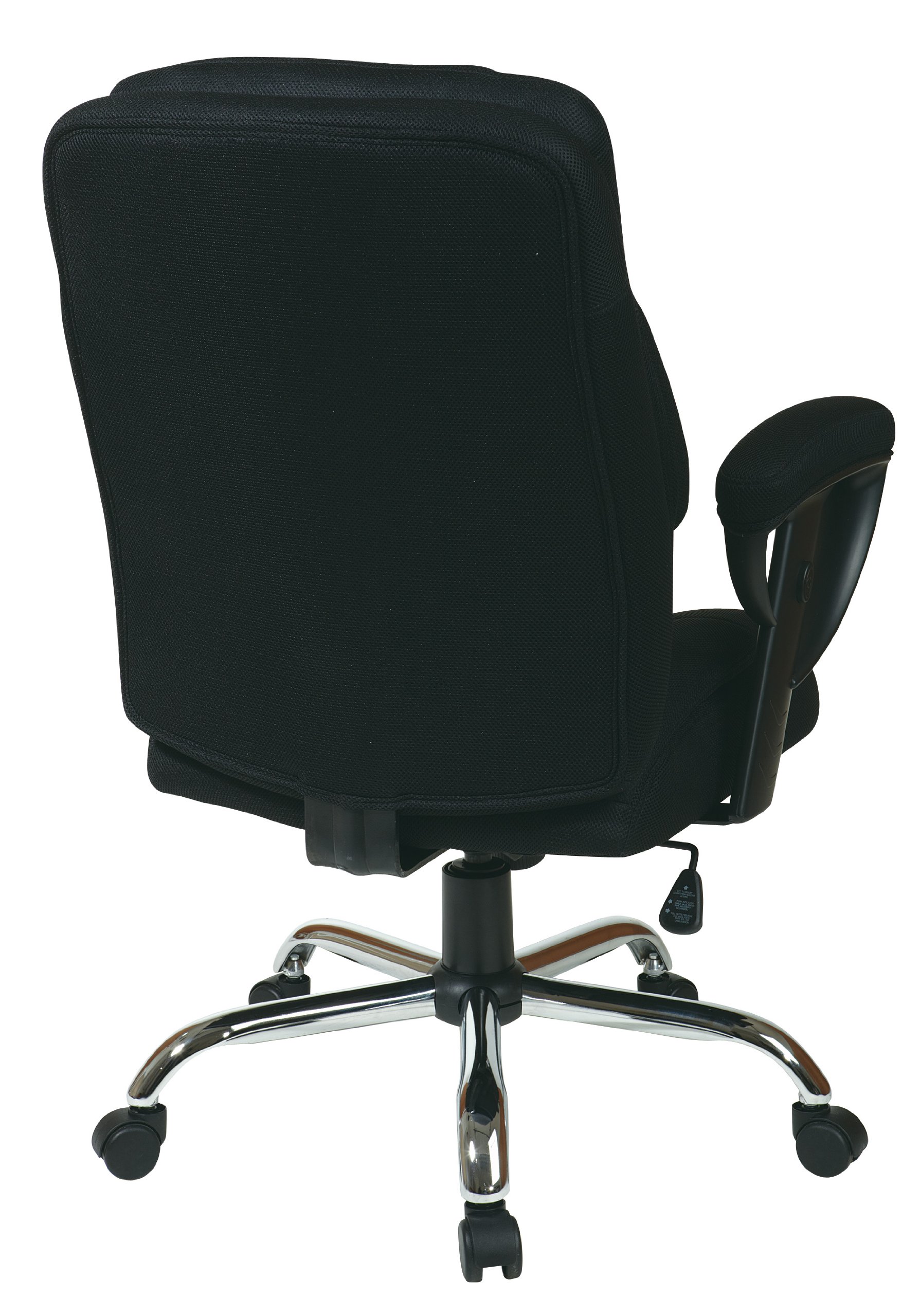 Office Star EX Series Executive Big & Tall Office Chair - Heavy Duty 350 lb Capacity, Thick Padded Seat, Adjustable Arms, Ergonomic Support - Perfect for Home Office, Gaming, and Professional Workspaces (Black)