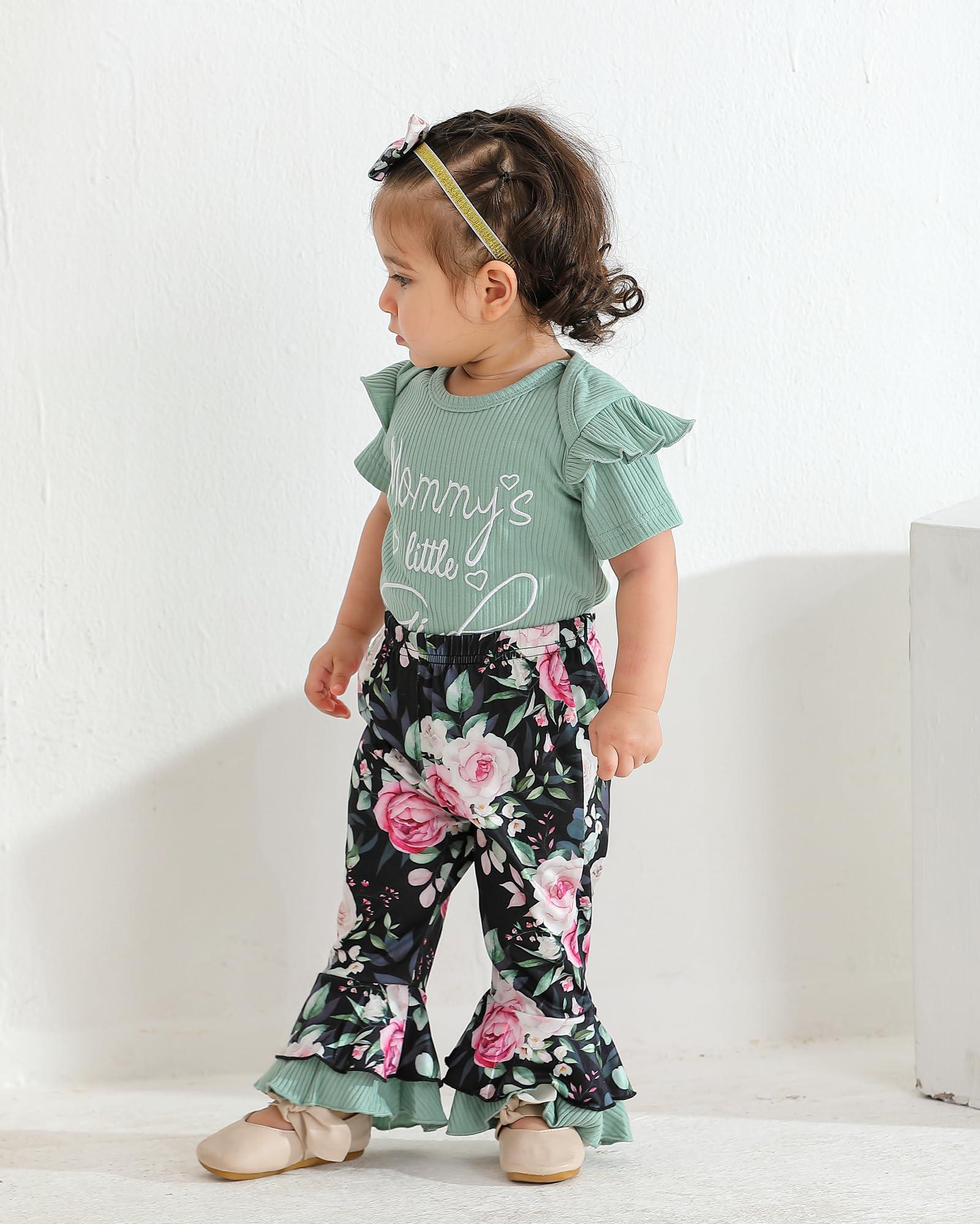 Adorable Infant Baby Girl Clothes Set - Soft Long Sleeve Romper & Pants Outfit for Newborns | Cozy Fall & Winter Baby Girl Fashion | Perfect for Family Photos, Holiday Outings & Nursery Wear
