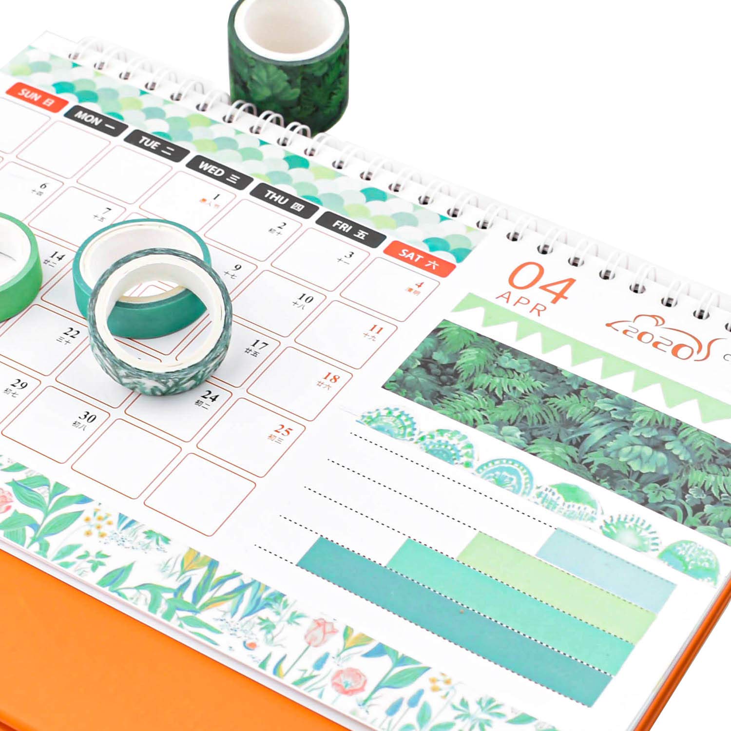 12 Rolls Green Washi Tape Set - Floral Leaf Tree Decorative Masking Tape for DIY Crafts, Scrapbooking, Gift Wrapping & Kids Art Projects | Perfect for Journaling, Home Decor & Party Supplies