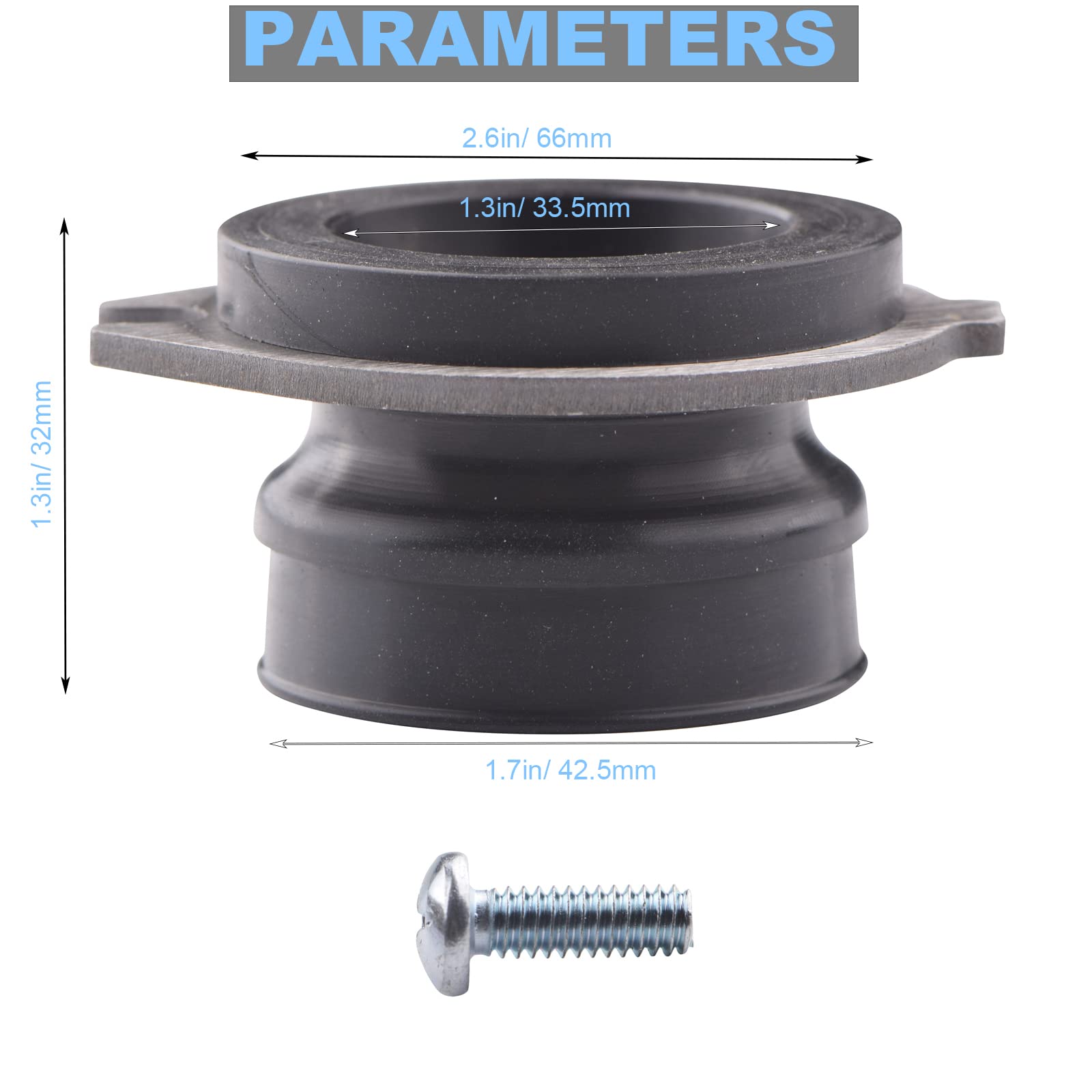2 Pack Flex Coupler 75499 - Garbage Disposal Replacement Parts Compatible with Insinkerator, Flexible Discharge Anti-Vibration Tailpipe Mount Coupling - Replaces Part #74085 - Perfect for Kitchen Sink Waste Disposal System Installation & Maintenance