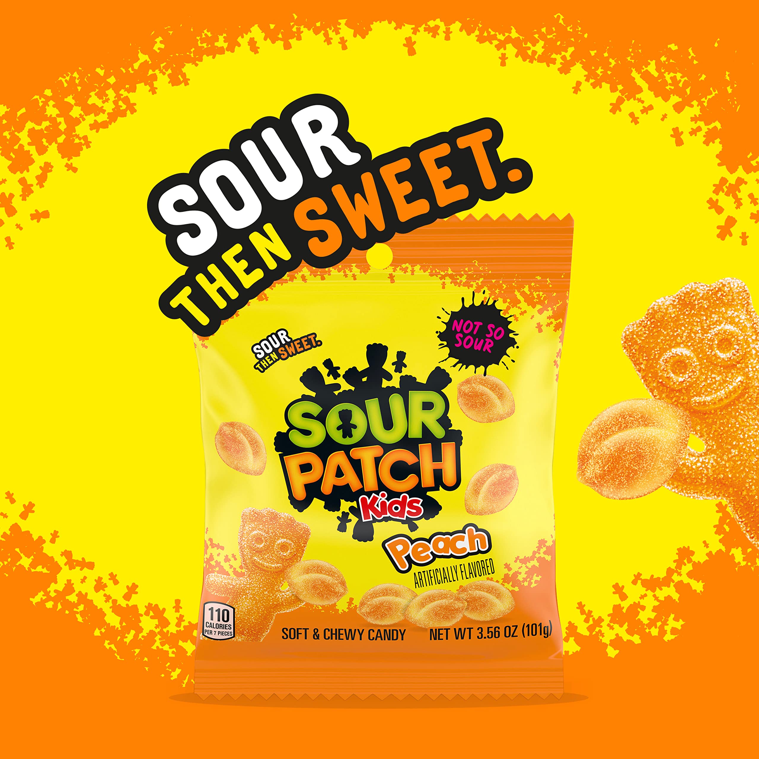 Sour Patch Kids Peach Soft & Chewy Candy - 12 Pack (3.56 oz Bags) | Bulk Candy for Parties, Movie Nights & Office Snacks
