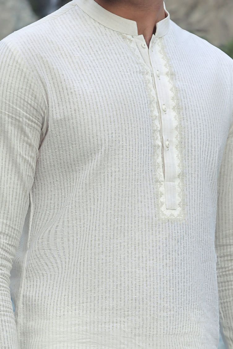 Premium Blended Light Grey Shalwar Kameez by J. Junaid Jamshed - Elegant Pakistani Traditional Outfit for Men, Perfect for Weddings, Eid & Special Occasions